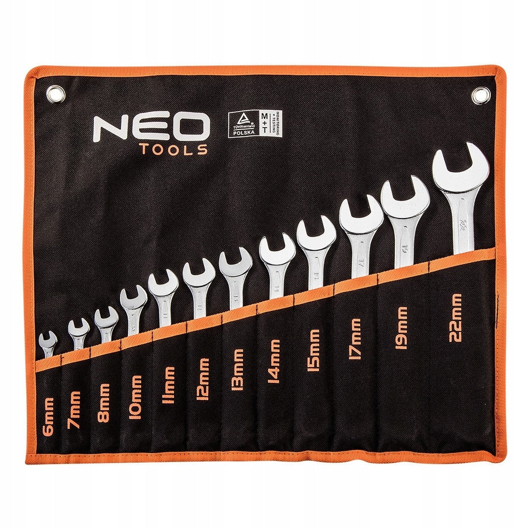 SET OF KEYS FLAT-EYE WRENCHES 6-22 MM 12 PIECES FLAT NEO TOOLS Packaging status original