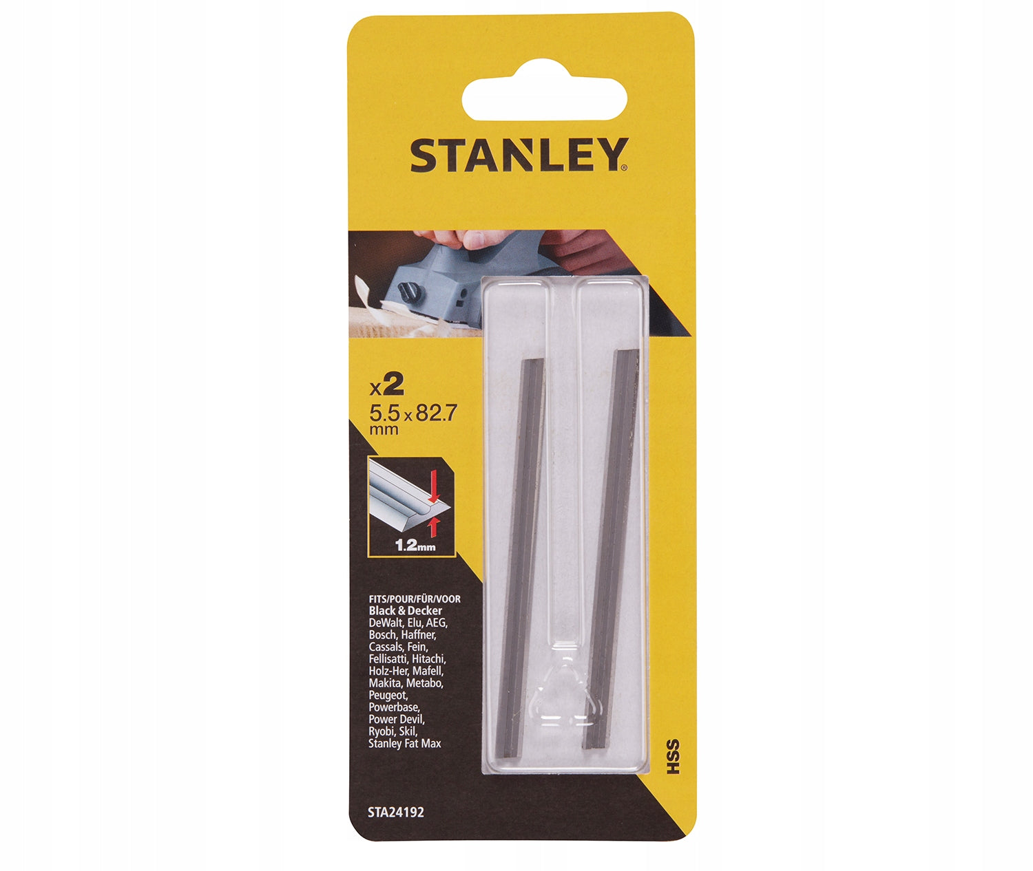 SET OF KNIVES FOR PLOWING HSS 82MM STANLEY STA24192 Brand Stanley