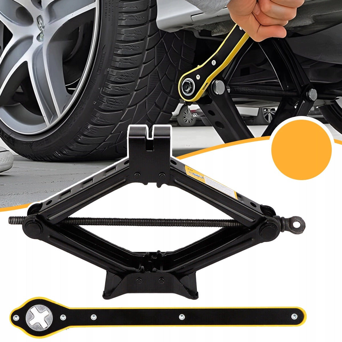 SET OF LEVERS CAR LIFT scissor 1,5T / 1500KG hand crank Manufacturer no brand