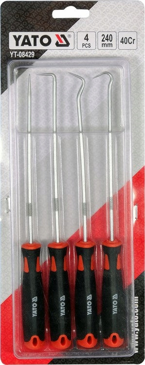 SET OF LONG HOOKS WITH HANDLE 4 PCS. Yato Number of items in the set 4