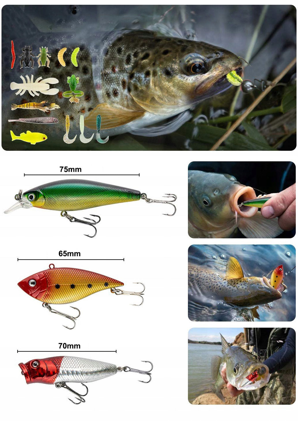 SET OF LURES for spinning 78pcs jaxon +BOX Model Zestaw przynęt na spinning X-PIKE 78x