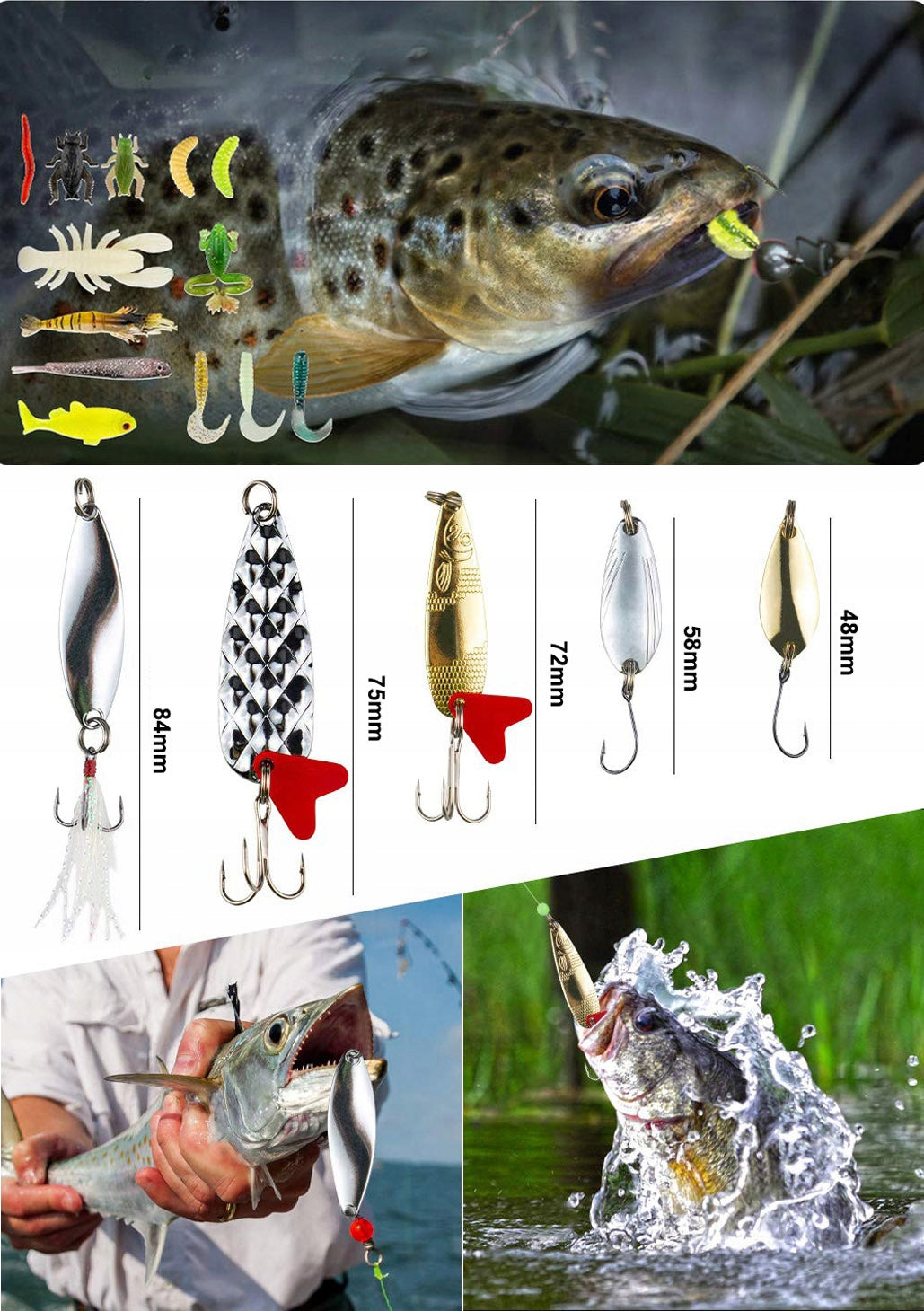 SET OF LURES for spinning 78pcs jaxon +BOX Number of pieces 78 pcs