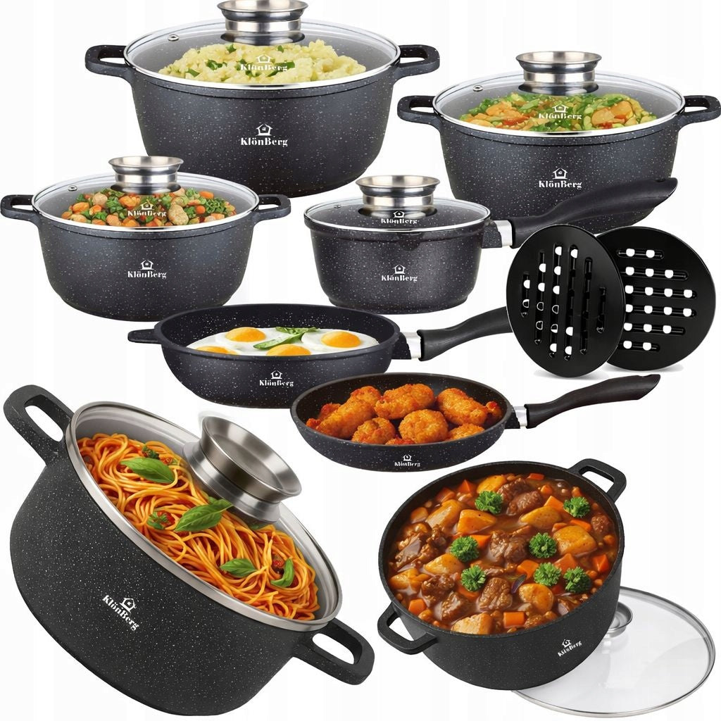 SET OF MARBLE POTS AND PANS SET OF POTS INDUCTION GAS
