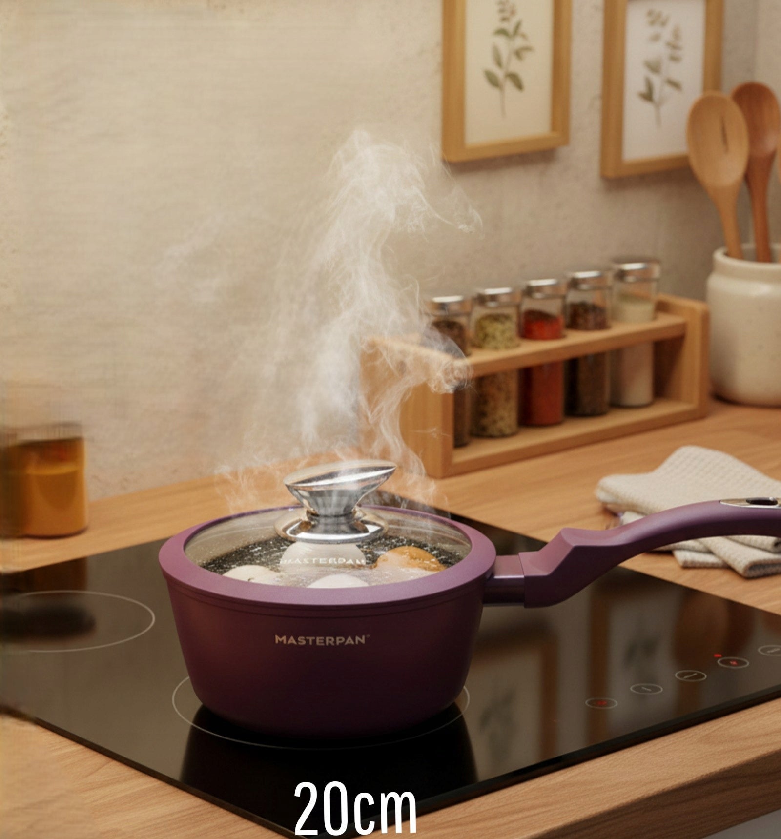SET OF MARBLED POTS 15EL. GRANITE COATING | INDUCTION GAS BURGUNDY EAN (GTIN) 5906700013591