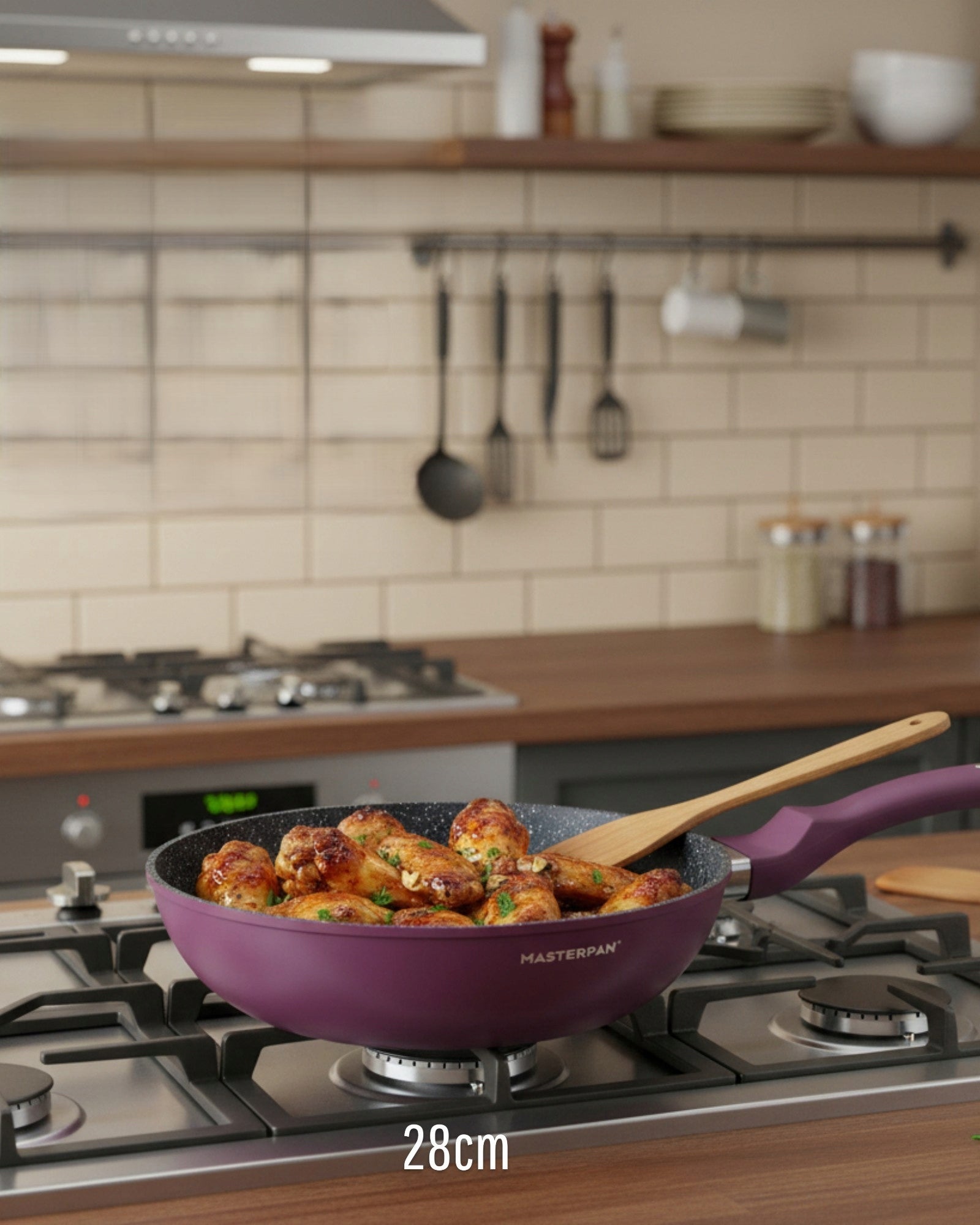 SET OF MARBLED POTS 15EL. GRANITE COATING | INDUCTION GAS BURGUNDY Material aluminum