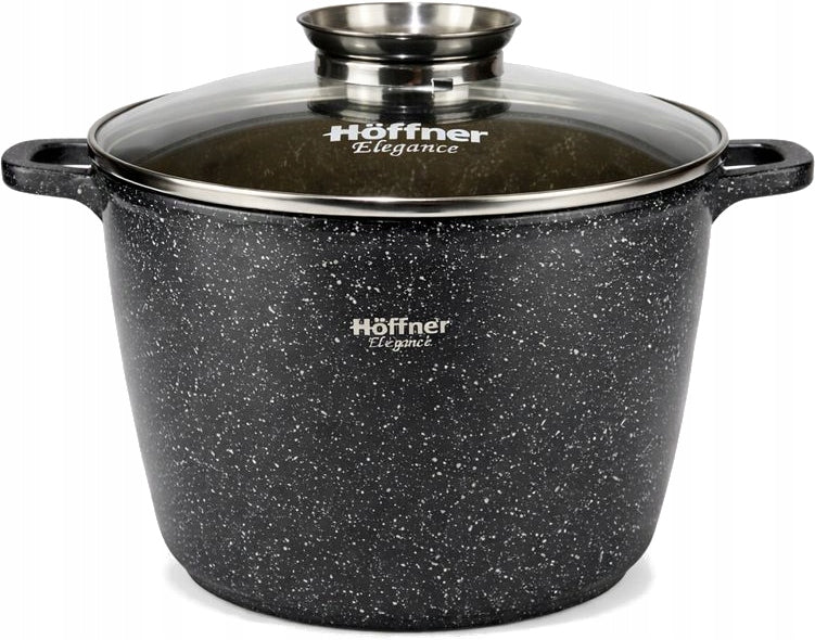 SET OF MARBLED POTS LARGE POT WITH LID 10L INDUCTION POT 6,2L Brand Hoffner