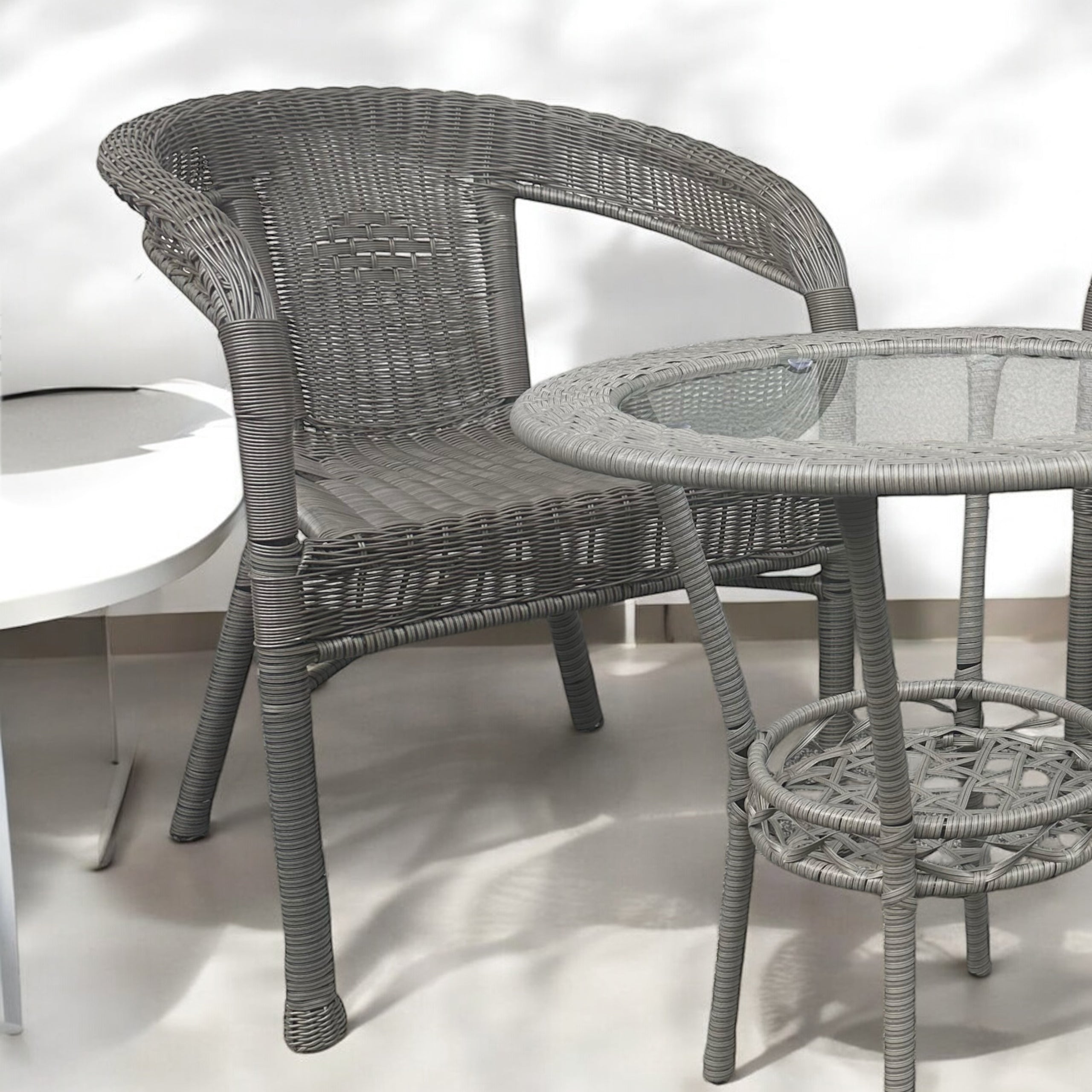 SET OF MAS-RS-GR GREY 2 CHAIRS + TABLE RATTAN IDEALGARDEN Number of items in the set 3