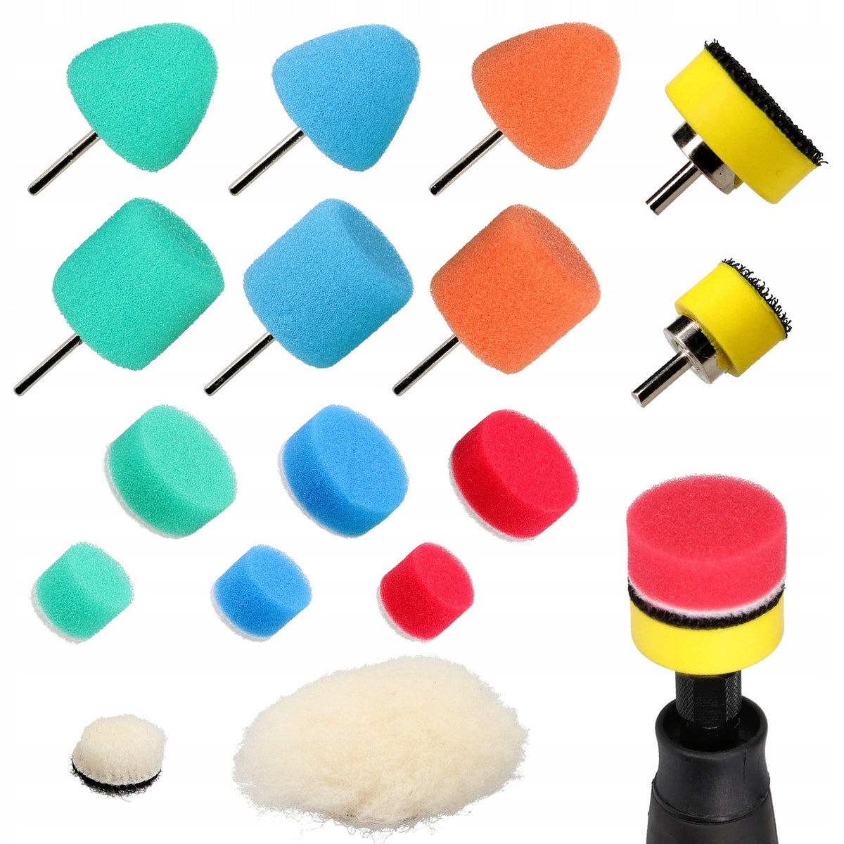 SET OF MINI POLISHING SPONGE TIPS FOR POLISHING DETAILS 16 ELEMENTS