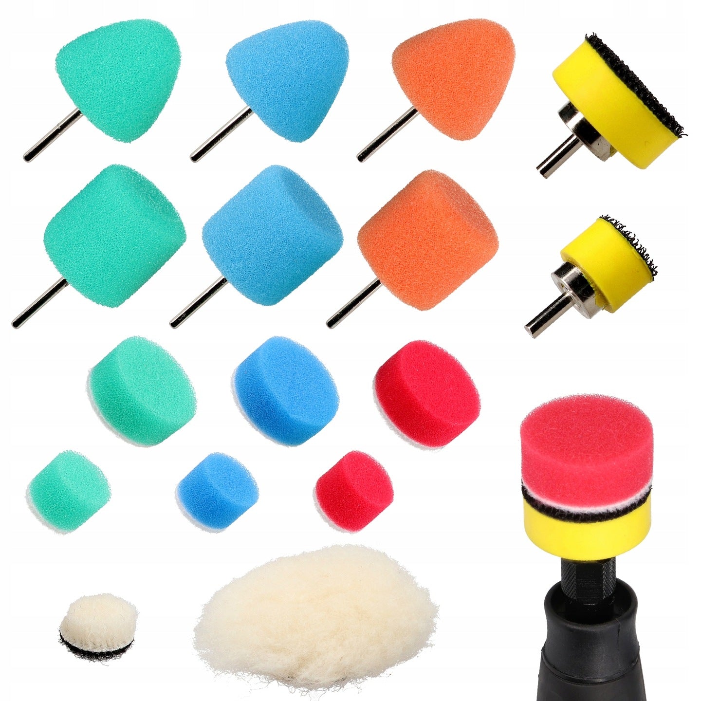 SET OF MINI POLISHING SPONGE TIPS FOR POLISHING DETAILS 16 ELEMENTS