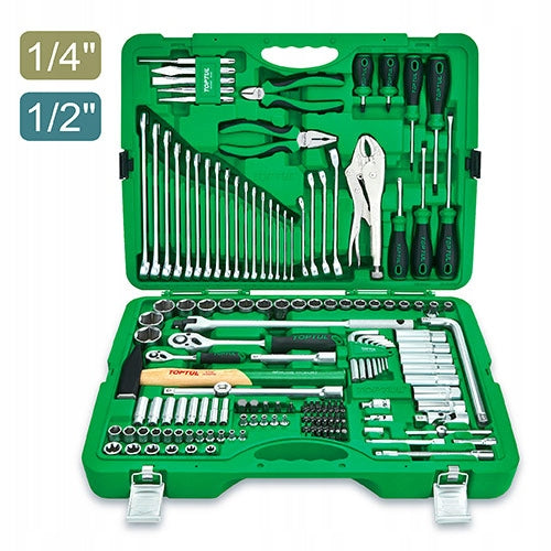 SET OF MIXED TOOLS 1/4 1/2 KEYS 150EL TOOL CASE TOPTUL