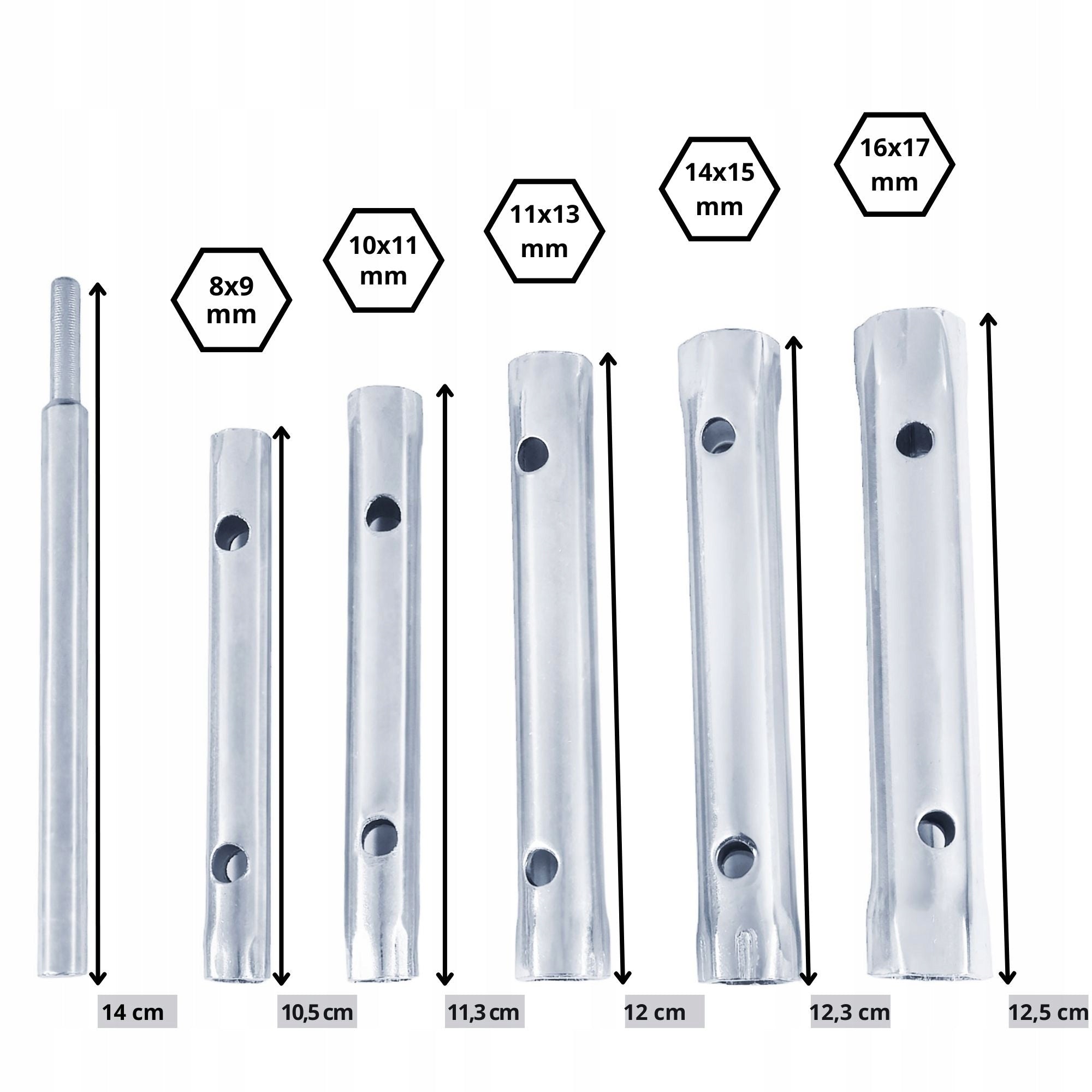 SET OF PIPE WRENCHES 8-17mm 6pcs (CON-KR-01)