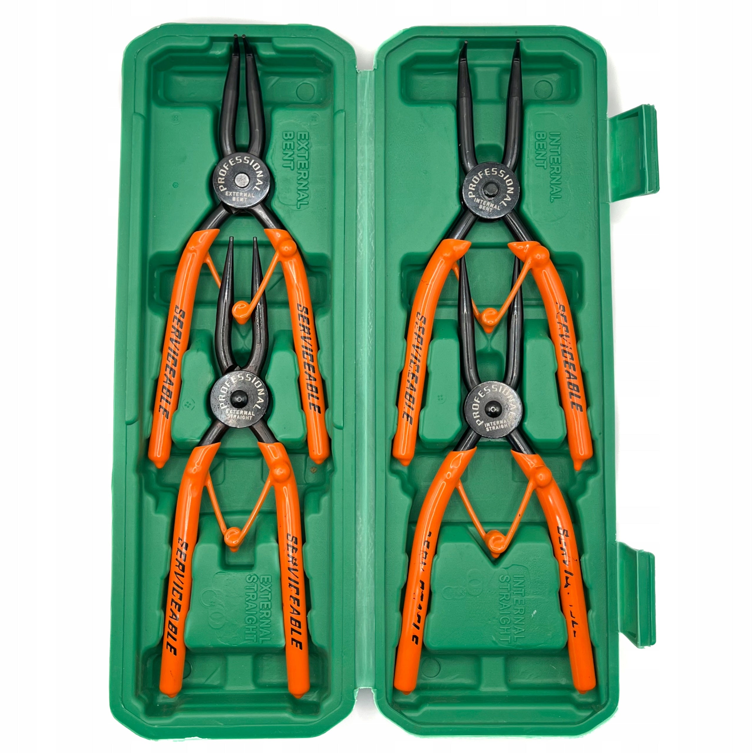 SET OF PLIERS FOR RINGS TYPE SEGER / SEEGER 4PCS. 180MM