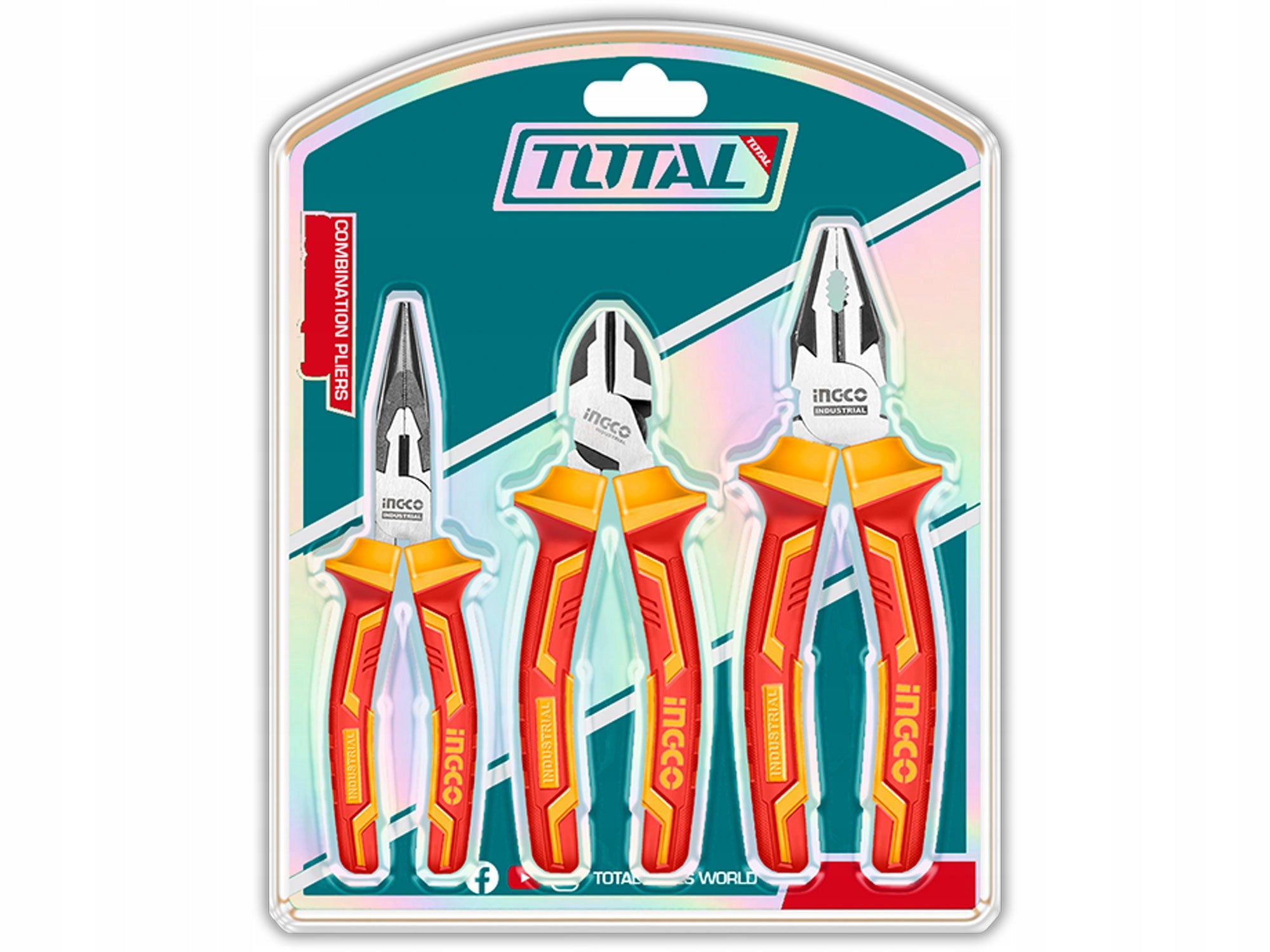 SET OF PLIERS Pliers for electrician INSULATED 1000V Steel CRV Precision Brand Total