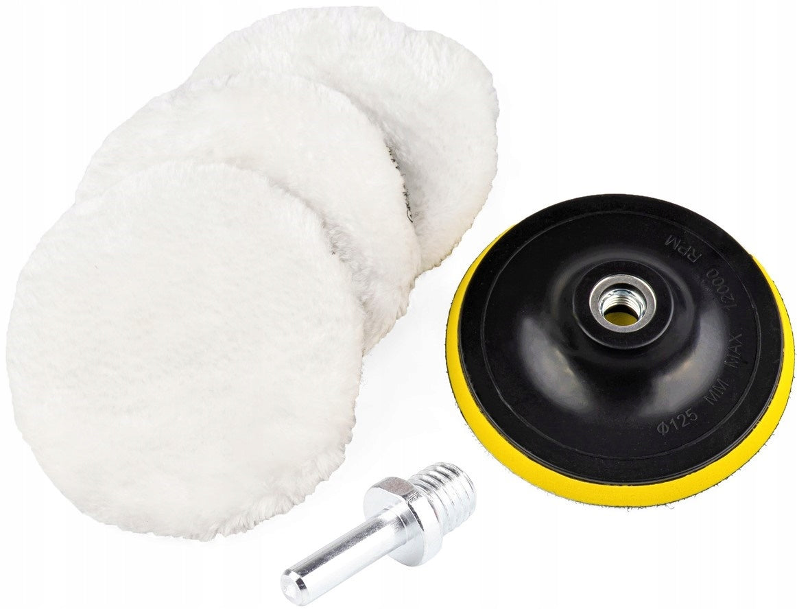 SET OF POLISHING FUR FOR PAINT PADS 5el. 125mm ADAPTER M14 Manufacturer code 03236