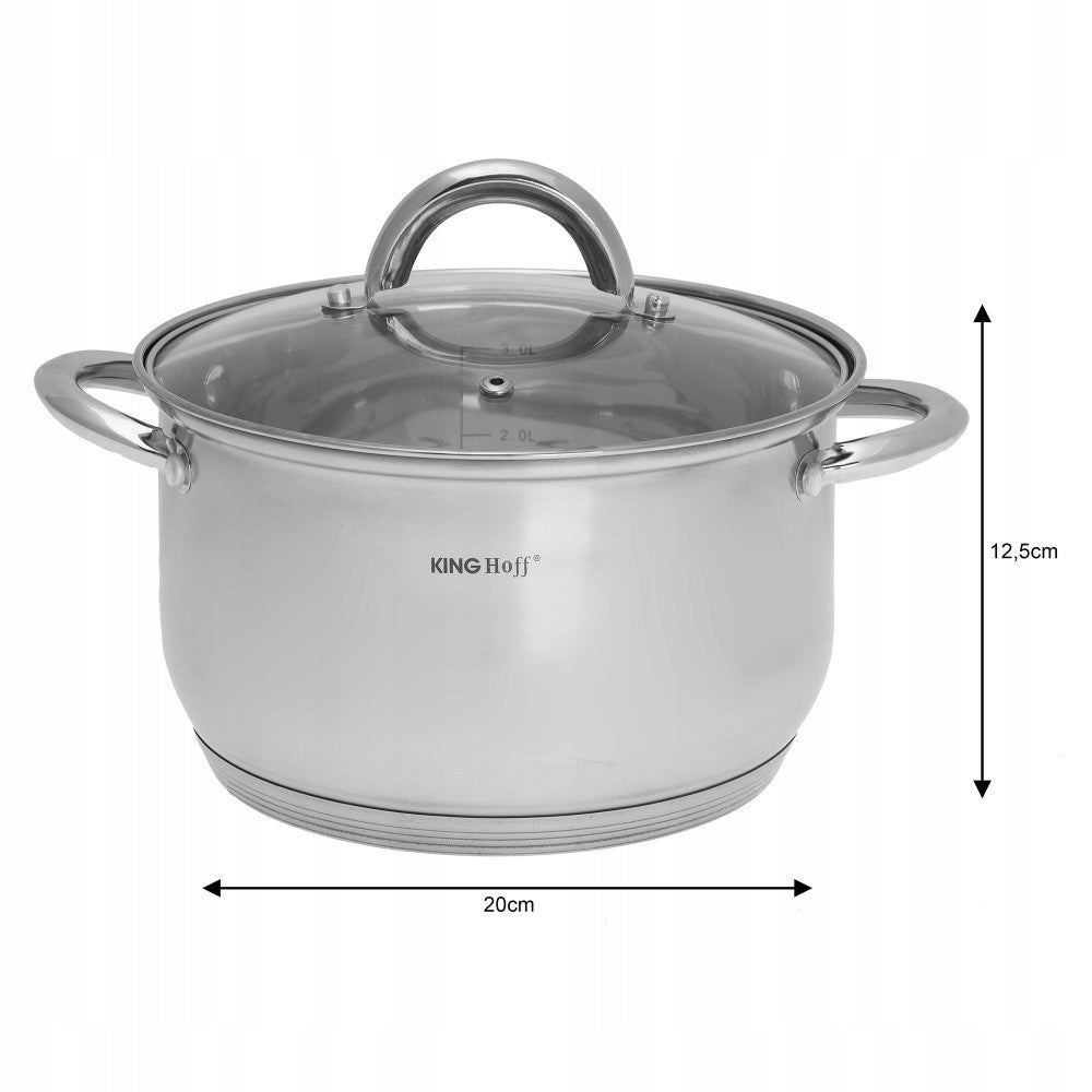 SET OF POTS 6 el Pots LARGE Layered Bottom KING Hoff stainless steel Color silver