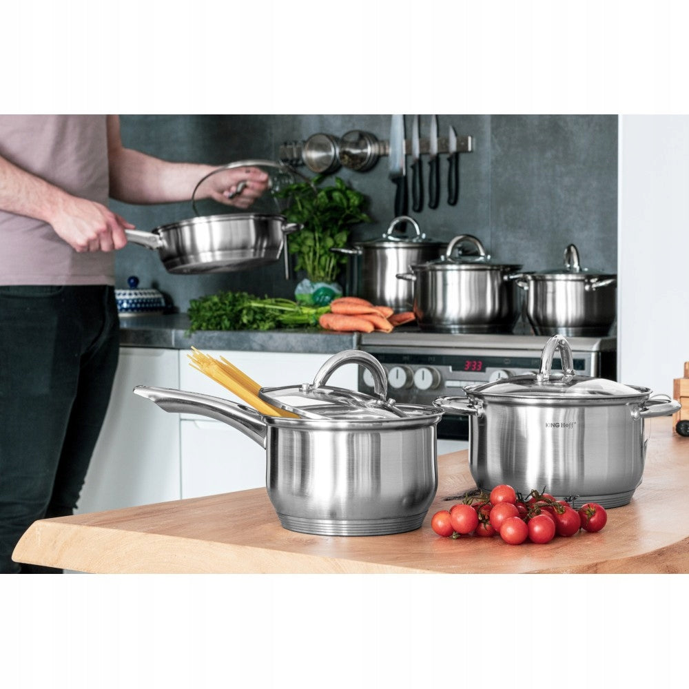 SET OF POTS 6 el Pots LARGE Layered Bottom KING Hoff stainless steel EAN (GTIN) 5908287244474
