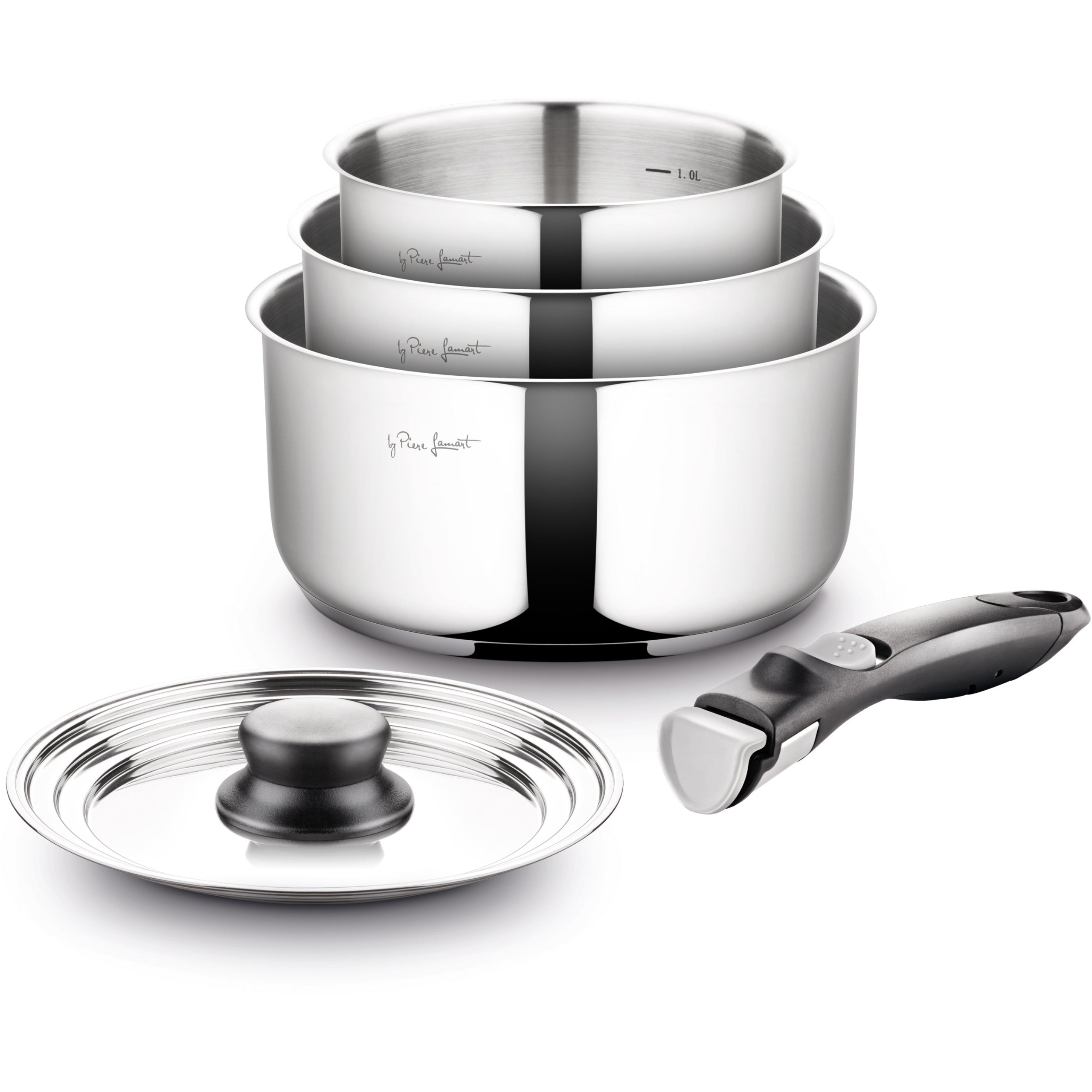 SET OF POTS +Cover +Detachable Handle Lamart INDUCTION 5 Elements KIMS