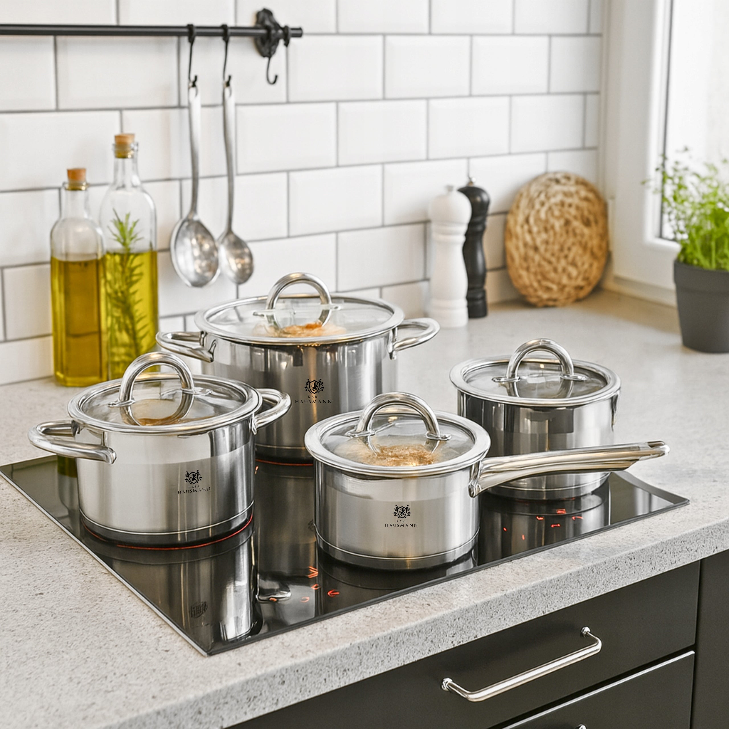 SET OF POTS FOR INDUCTION GAS 8EL POTS STEEL SAUCEPAN STEEL 18/0 Manufacturer code 5905155009470