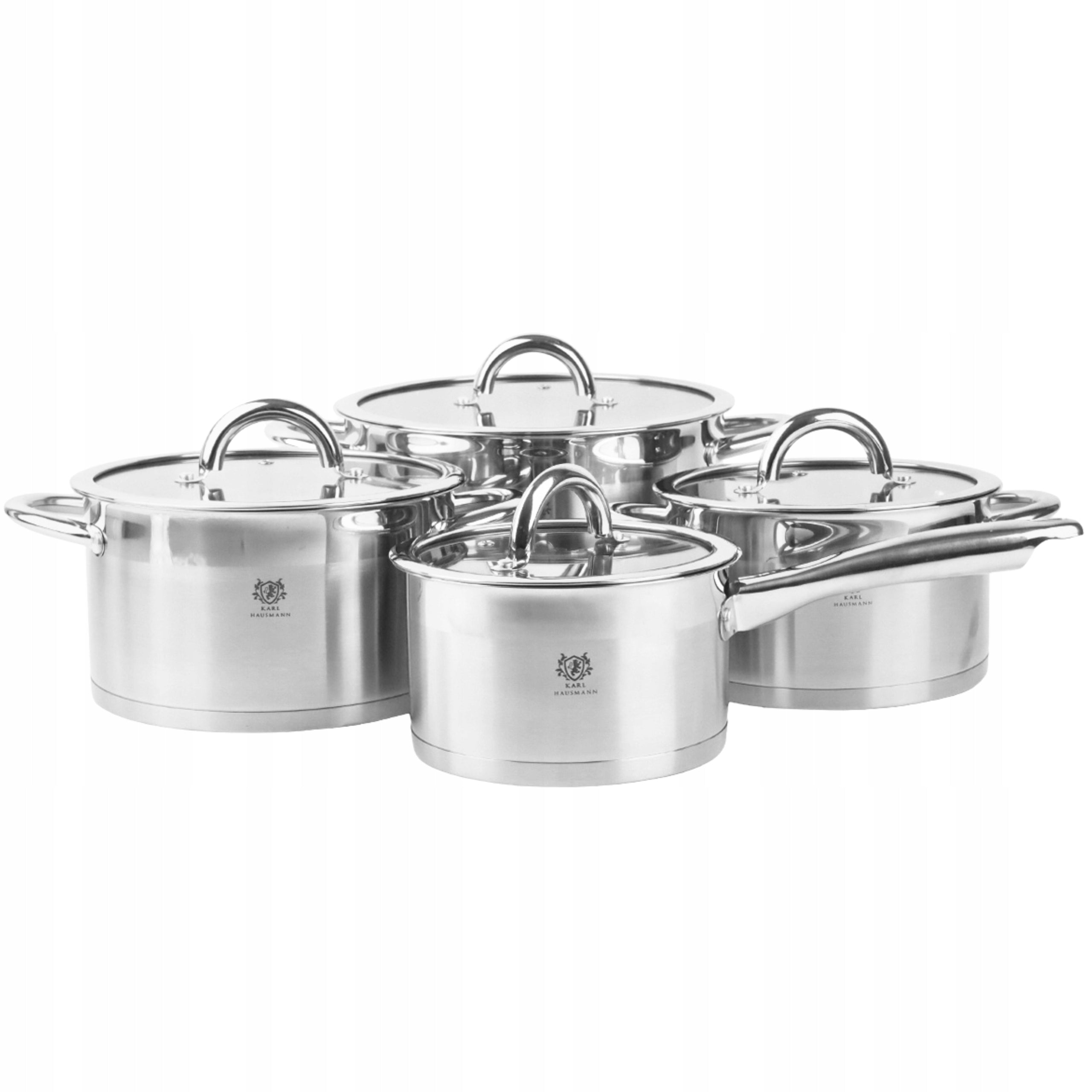 SET OF POTS FOR INDUCTION GAS 8EL POTS STEEL SAUCEPAN STEEL 18/0 Number of items in the set 8