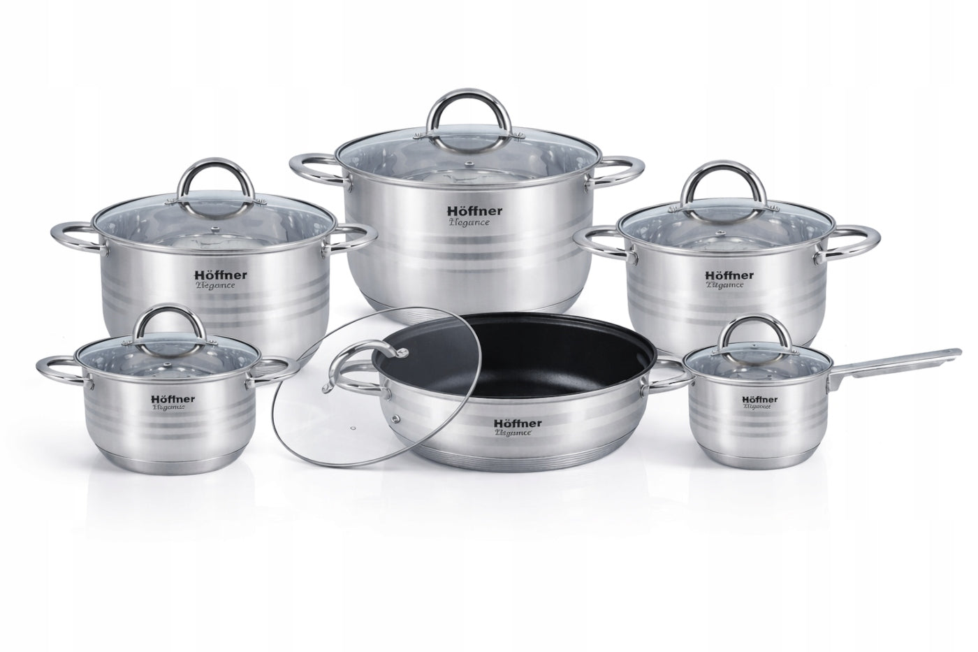SET OF POTS INDUCTION / GAS PAN SAUCEPAN POTS STAINLESS STEEL 12 EL Material stainless steel
