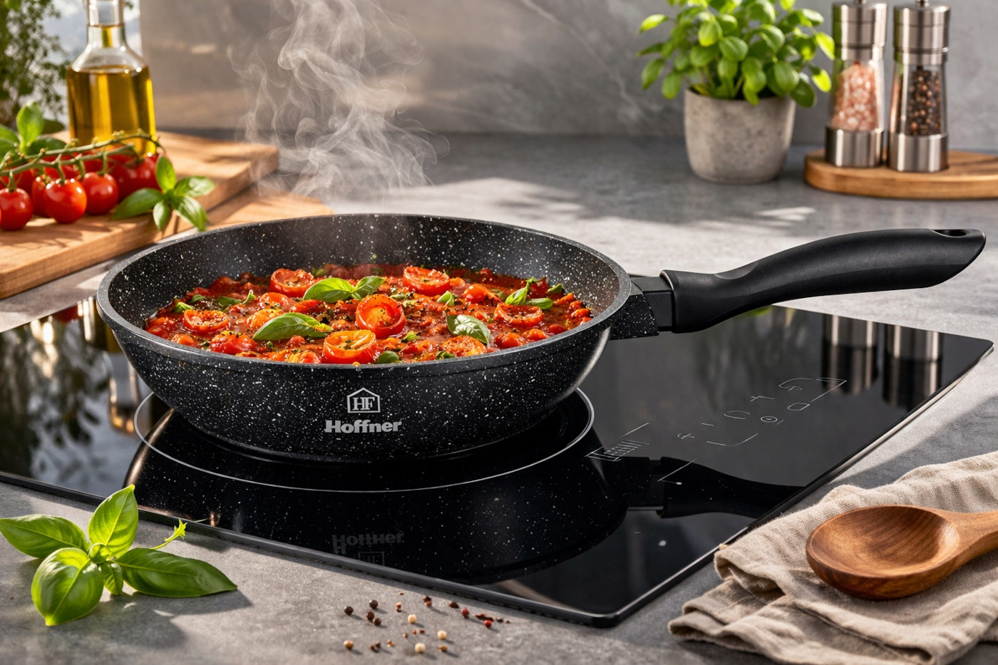 SET OF POTS INDUCTION SET GAS POTS MARBLE PAN LID 17EL Manufacturer code ZESTAW GARNKÓW HF-7880