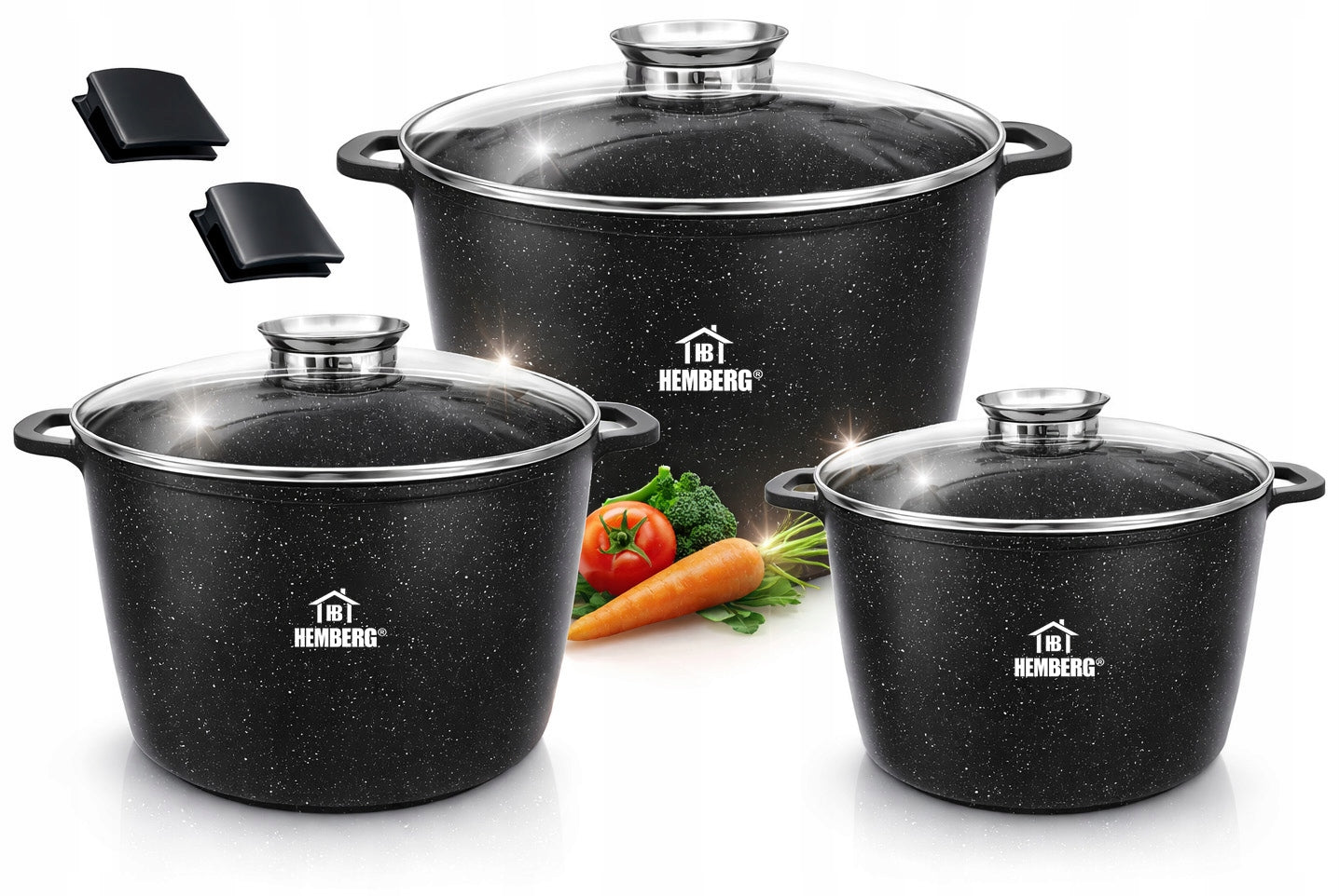 SET OF POTS INDUCTION SET OF POTS GAS MARBLE POT 6.2L/10L/14L Line PREMIUM