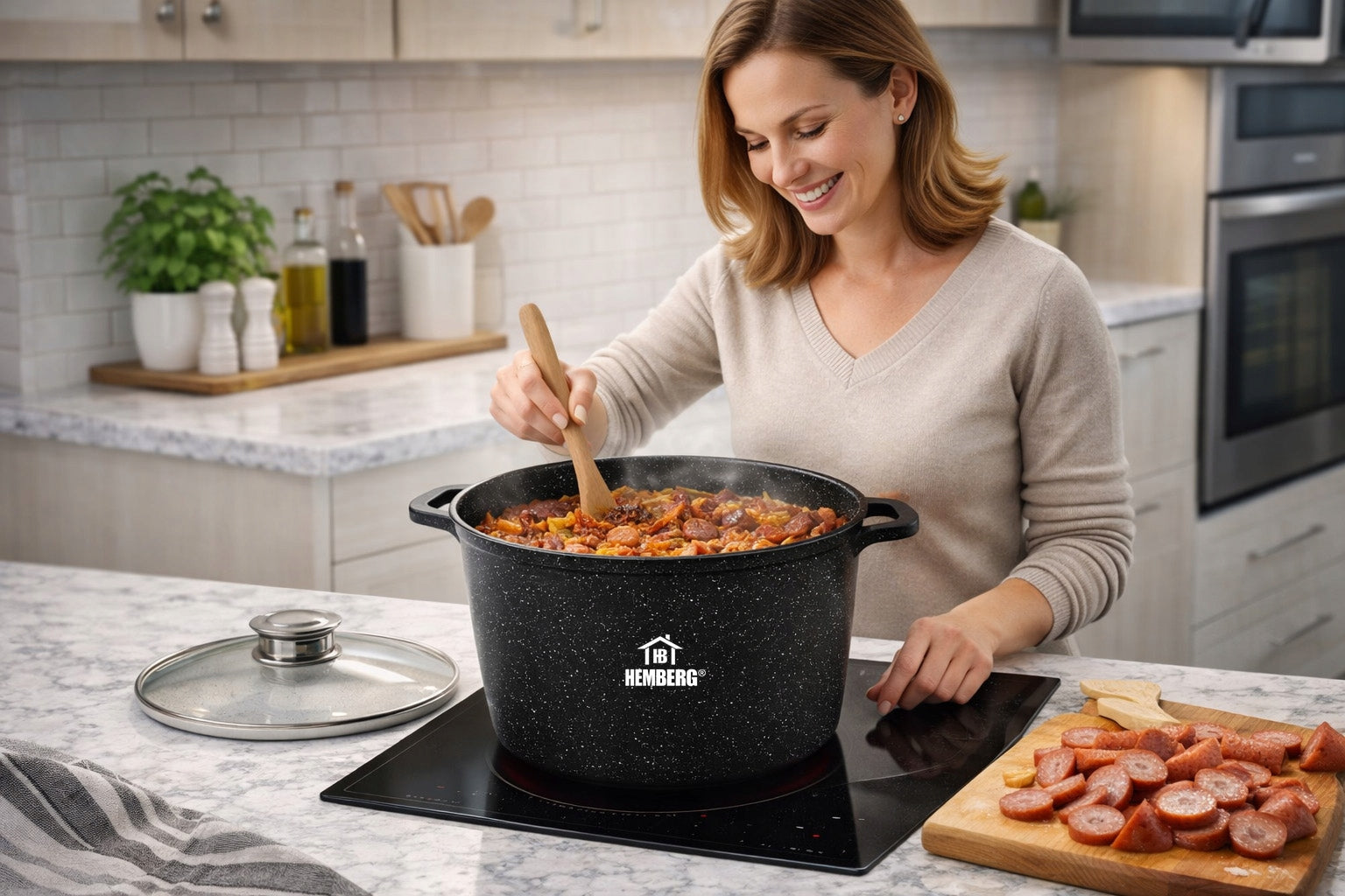 SET OF POTS INDUCTION SET OF POTS GAS MARBLE POT 6.2L/10L/14L Number of items in the set 8