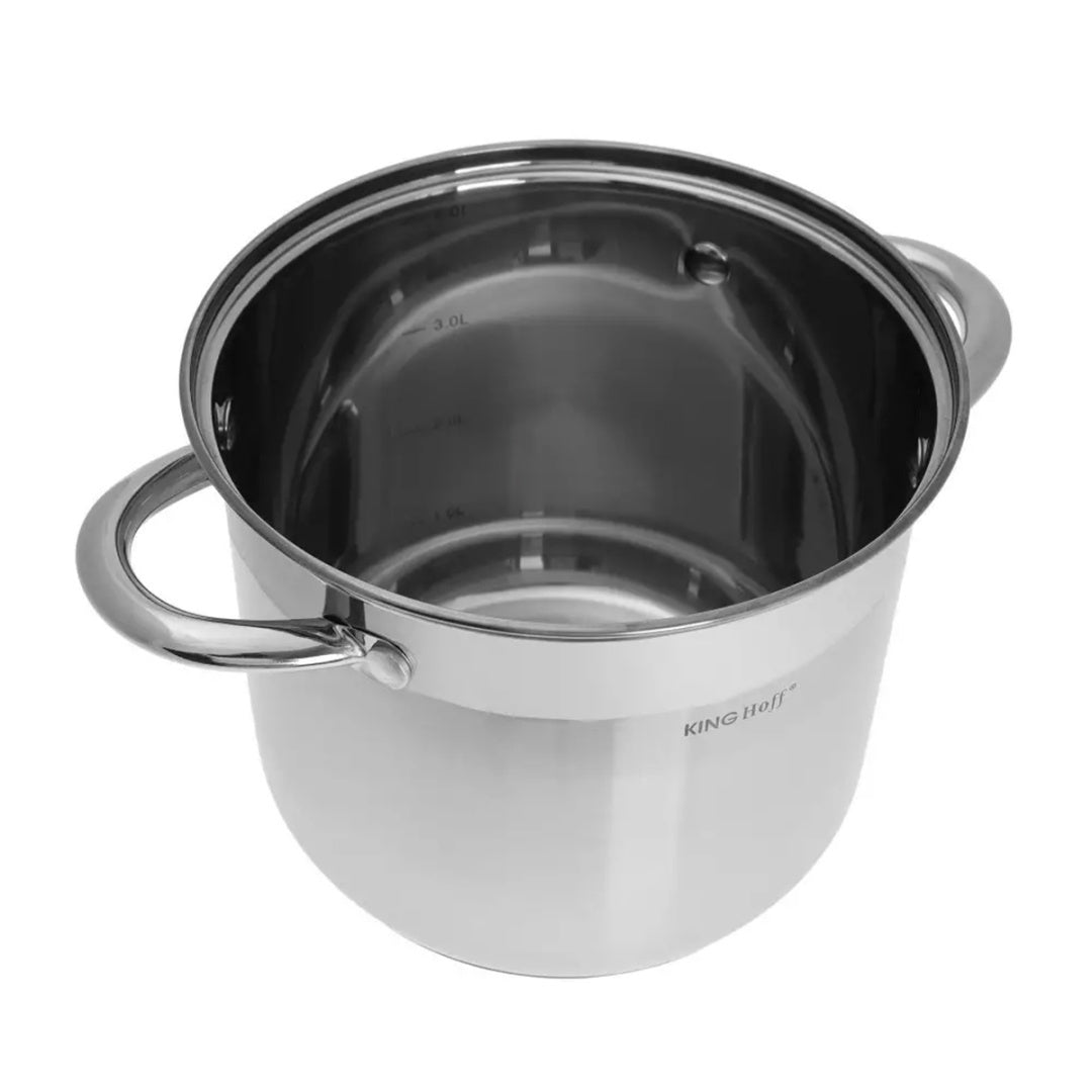 SET OF POTS LARGE CAULDRONS 7L 9L 11L stainless steel 6-EL. KINGHOFF EAN (GTIN) 5908287243118