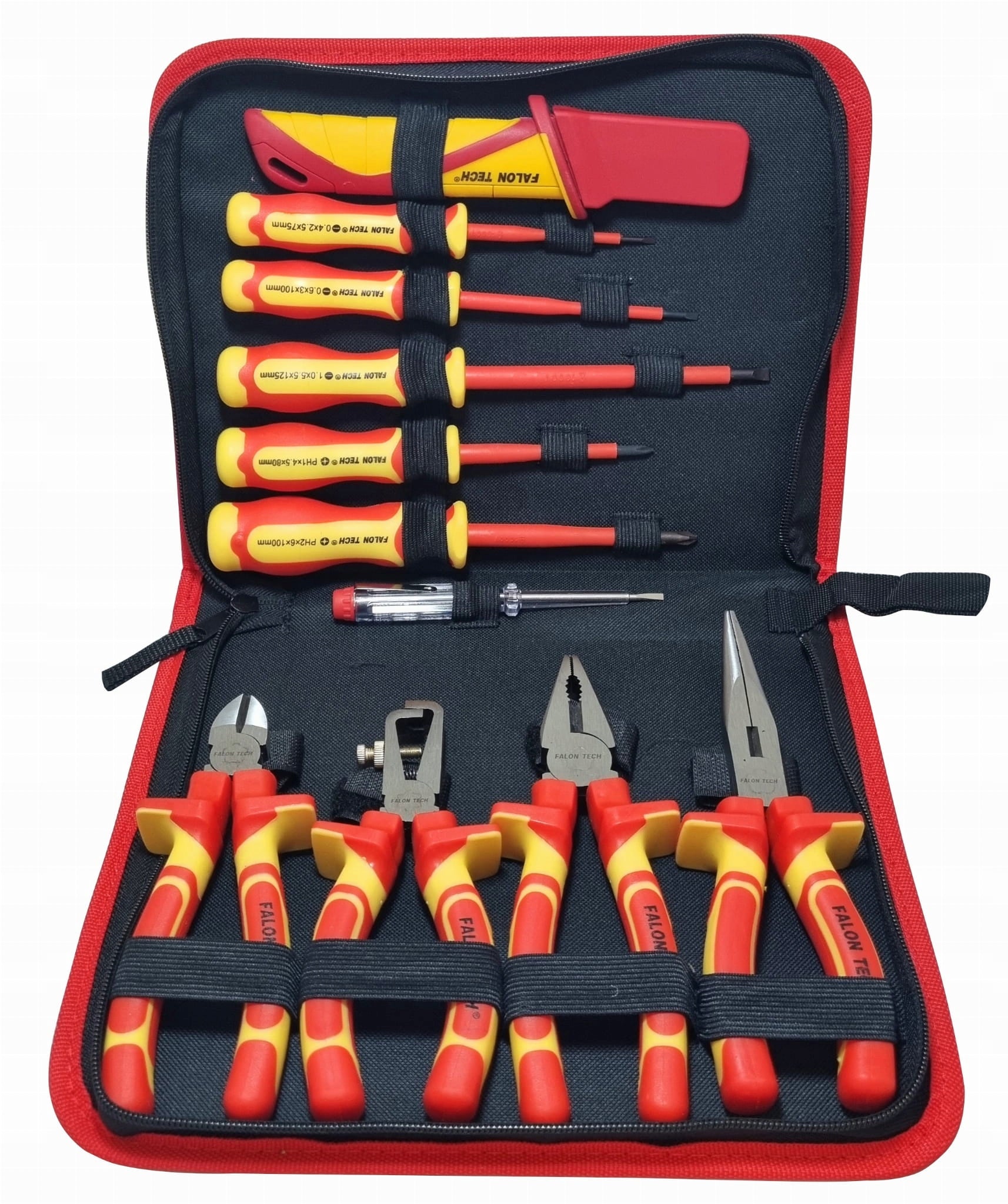 SET OF PROFESSIONAL INSULATED TOOLS FOR ELECTRICIAN 11 EL + ORGANIZER Manufacturer code FT9911