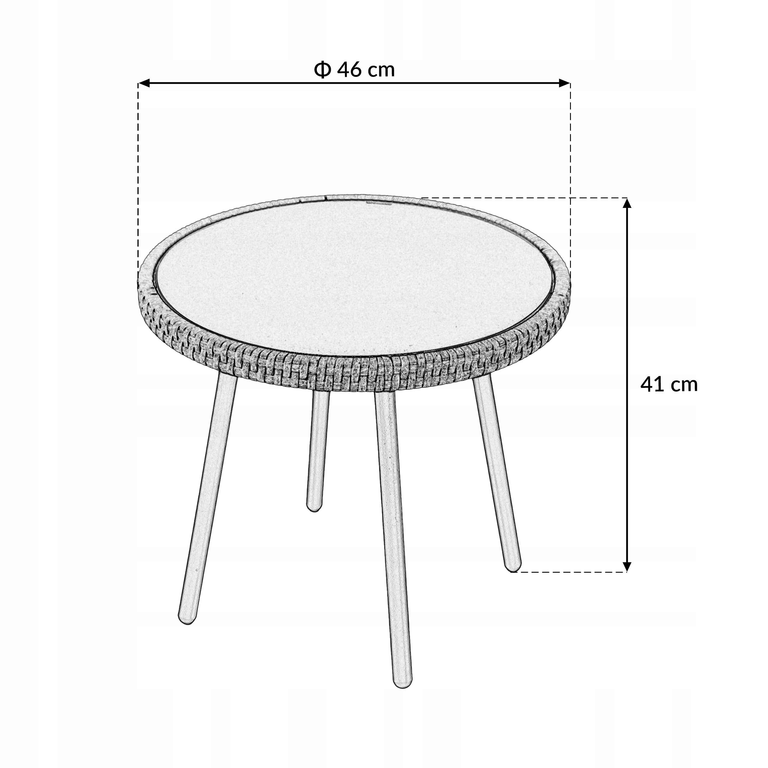 SET OF RATTAN GARDEN FURNITURE FOR BALCONY TERRACE VERONA PRO C.GRAY Color gray