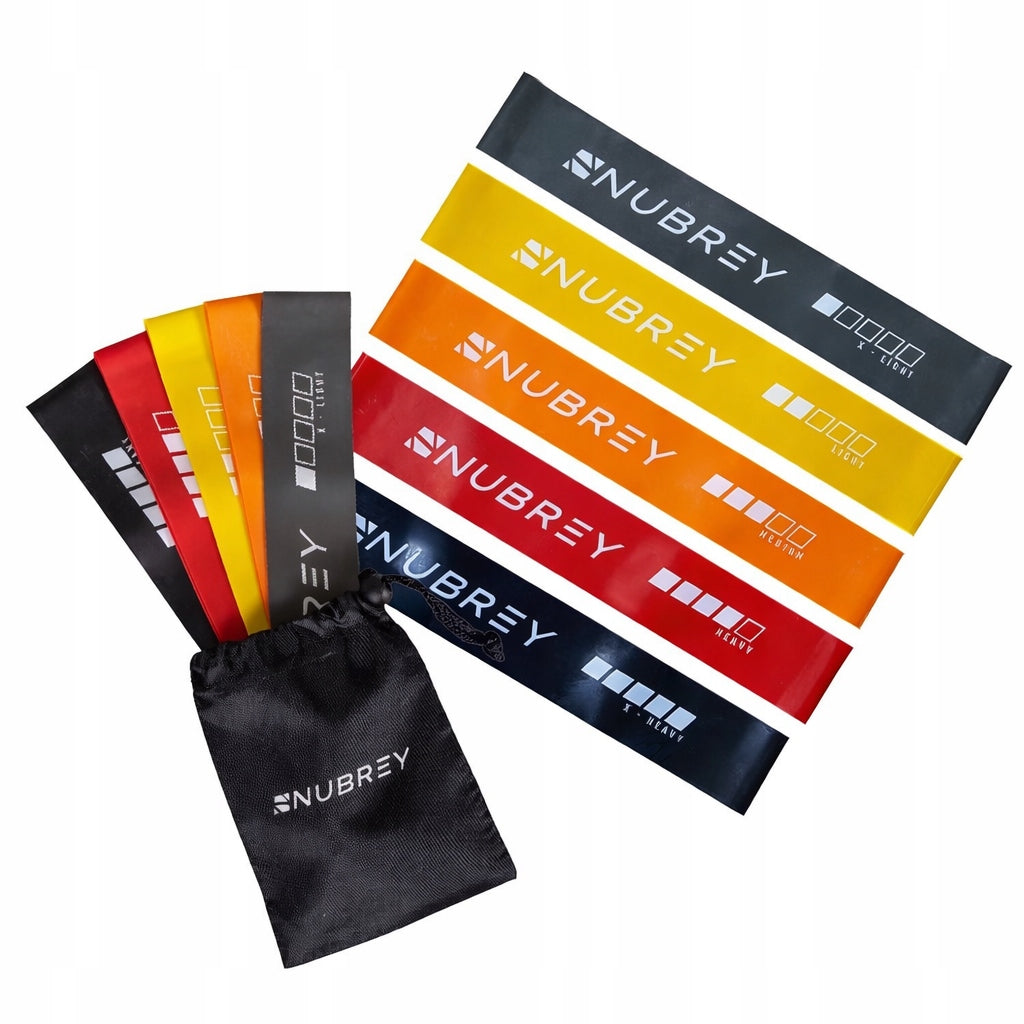 SET OF RESISTANCE RUBBERS 5 pcs FLEX BAND 5in1 RUBBERS FOR FITNESS EXERCISES Manufacturer code NUBREY048