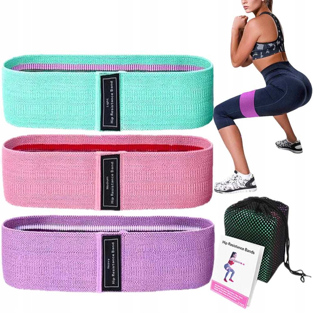 SET OF RUBBER 3X RESISTANCE RUBBER MATERIAL BANDS FOR EXERCISE MINI BAND FITNESS