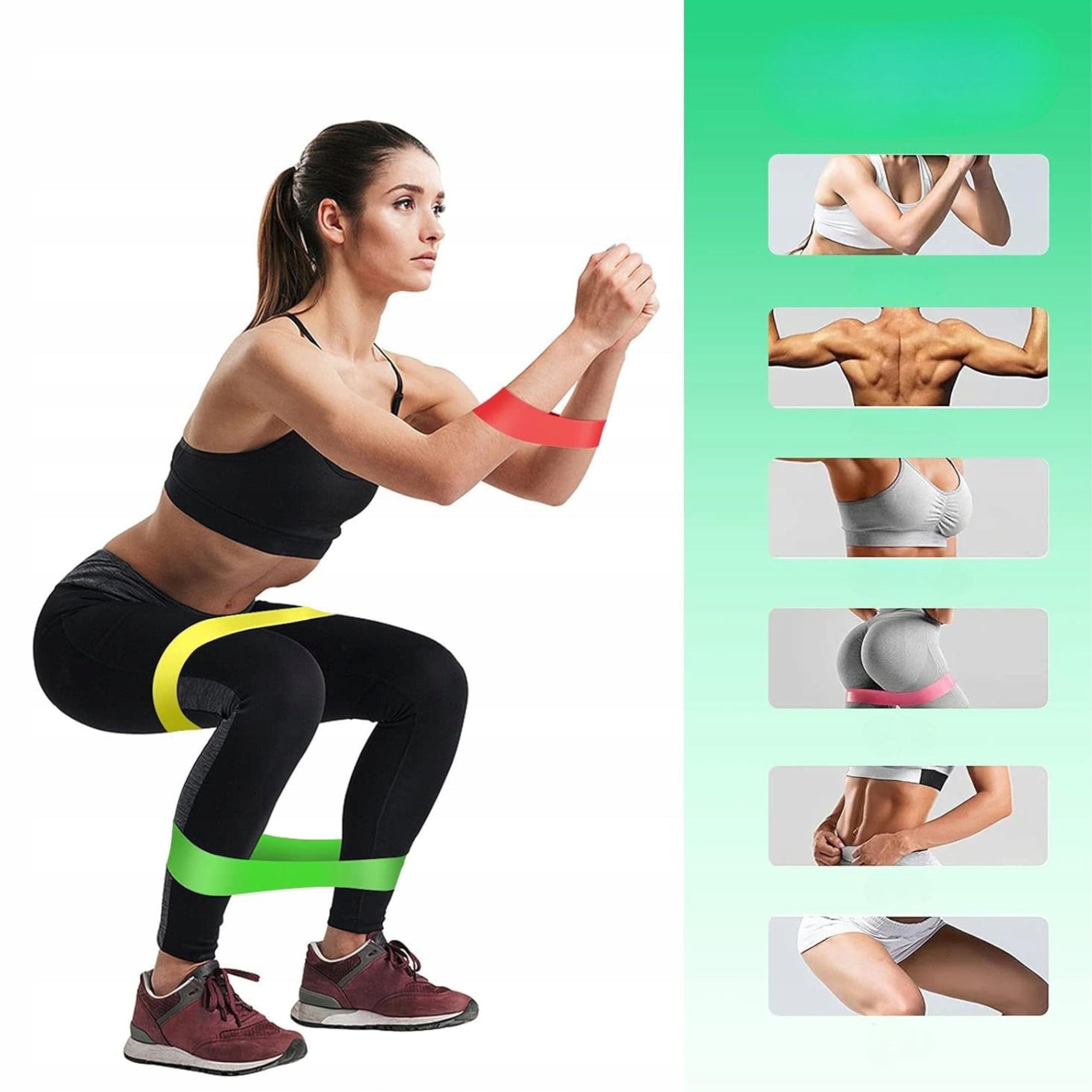 SET OF RUBBERS FOR FITNESS REHABILITATION TRAINING 5 PCS MONTESSA Length 60 cm
