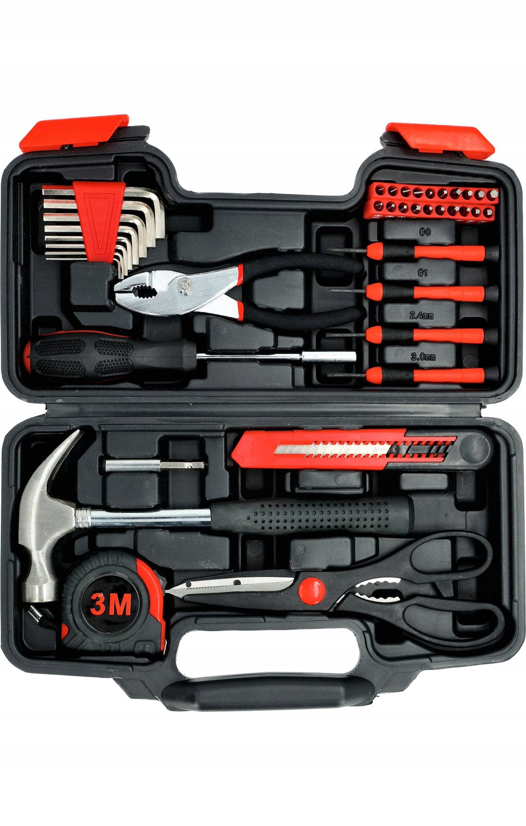 SET OF SCREWDRIVER WRENCHES TIP BITS HAMMER PLIERS IN SUITCASE 39c