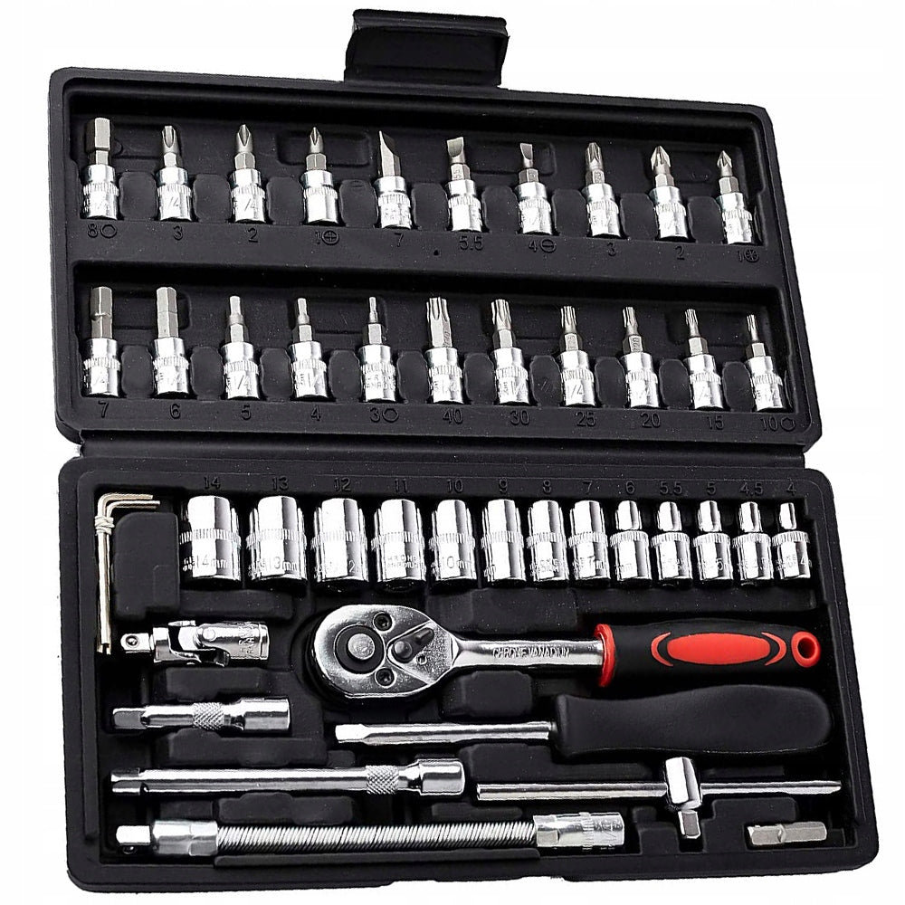 SET OF SOCKET WRENCH BITS RATCHET ADAPTERS SOCKET WRENCHES 46 PIECES Manufacturer code CP-248