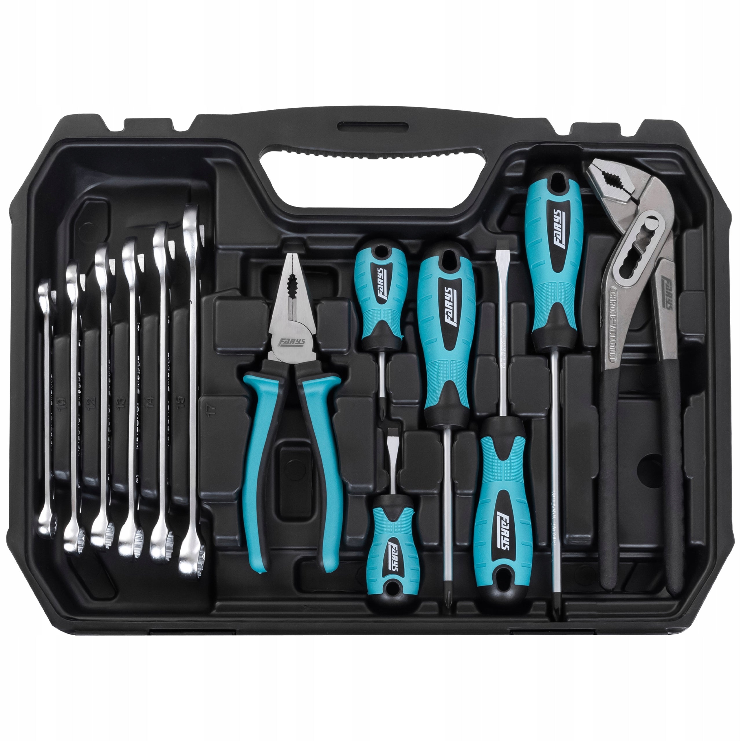 SET OF SOCKET WRENCH TOOLS 56el. IN CASE RATCHET CAPS FR2042 Brand Farys