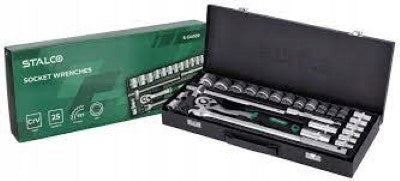 SET OF SOCKET WRENCHES 1/2 IN CASE 25 ele. KEYS Stalco S011100025