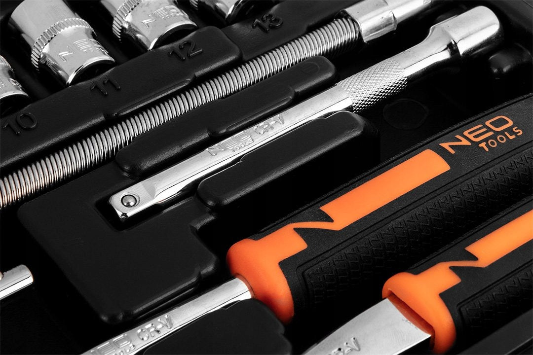 SET OF SOCKET WRENCHES 1/4'', BITS, EXTENSIONS 46PCS 10-004 NEO TOOLS Product weight with unit packaging 1.7 kg