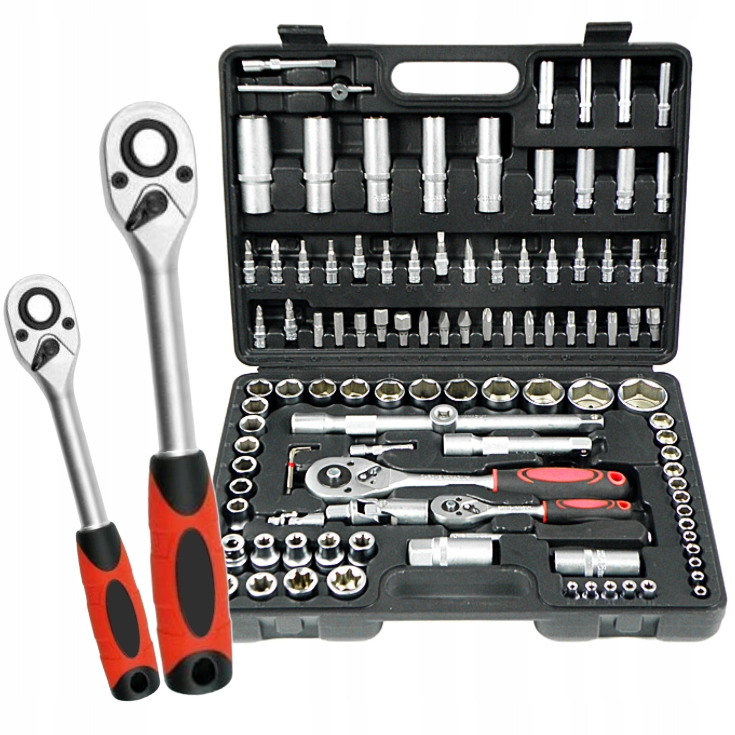 SET OF SOCKET WRENCHES 108 EL. TOOLS SOCKET WRENCHES SUITCASE TORX BITS
