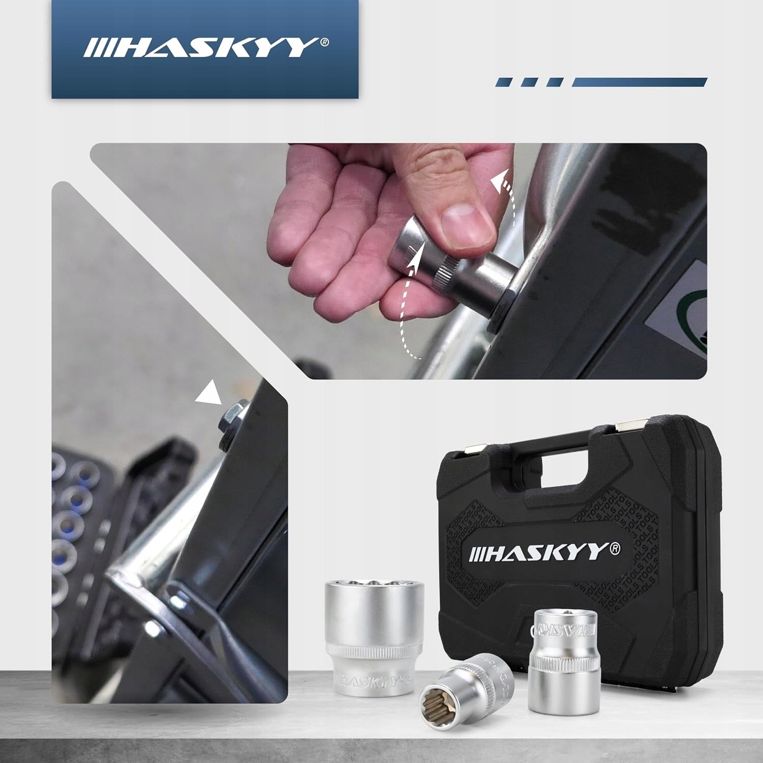 SET OF SOCKET WRENCHES 12 ANGLE 8 TO 36 MM IN THE SYSTEM CASE Manufacturer code 0080166502600