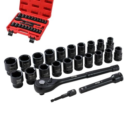 SET OF SOCKET WRENCHES 23 PARTS FOR IMPACT SCREWDRIVER CHROME VANA STEEL Brand no brand