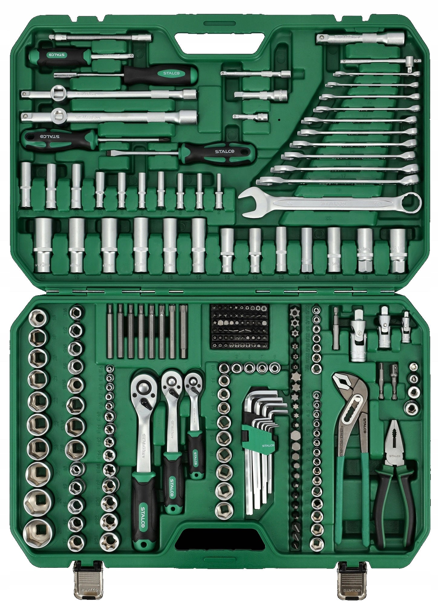 SET OF SOCKET WRENCHES AND TOOLS 1/4'' 3/8'' 1/2'' 237 el. S011100237
