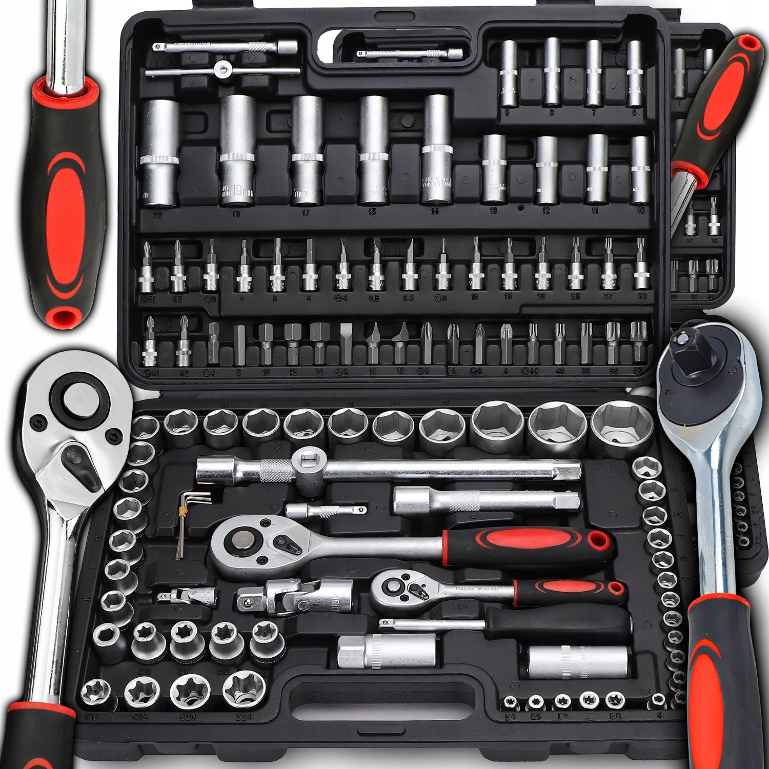 SET OF SOCKET WRENCHES TOOLS SOCKET WRENCHES 108 EL. SUITCASE TORX BITS Manufacturer code Zestaw Garażowy Klucze Nasadkowe Akcesoria