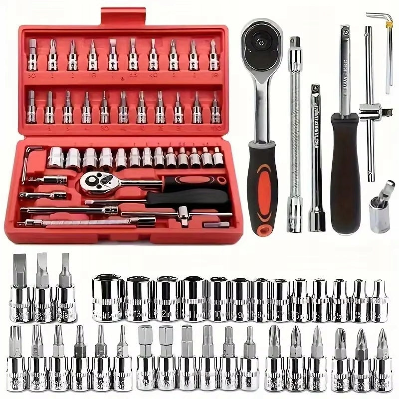 SET OF SOCKET WRENCHES TOOLS SOCKET WRENCHES 46 ELEMENTS LARGE TORX Brand Elektromet