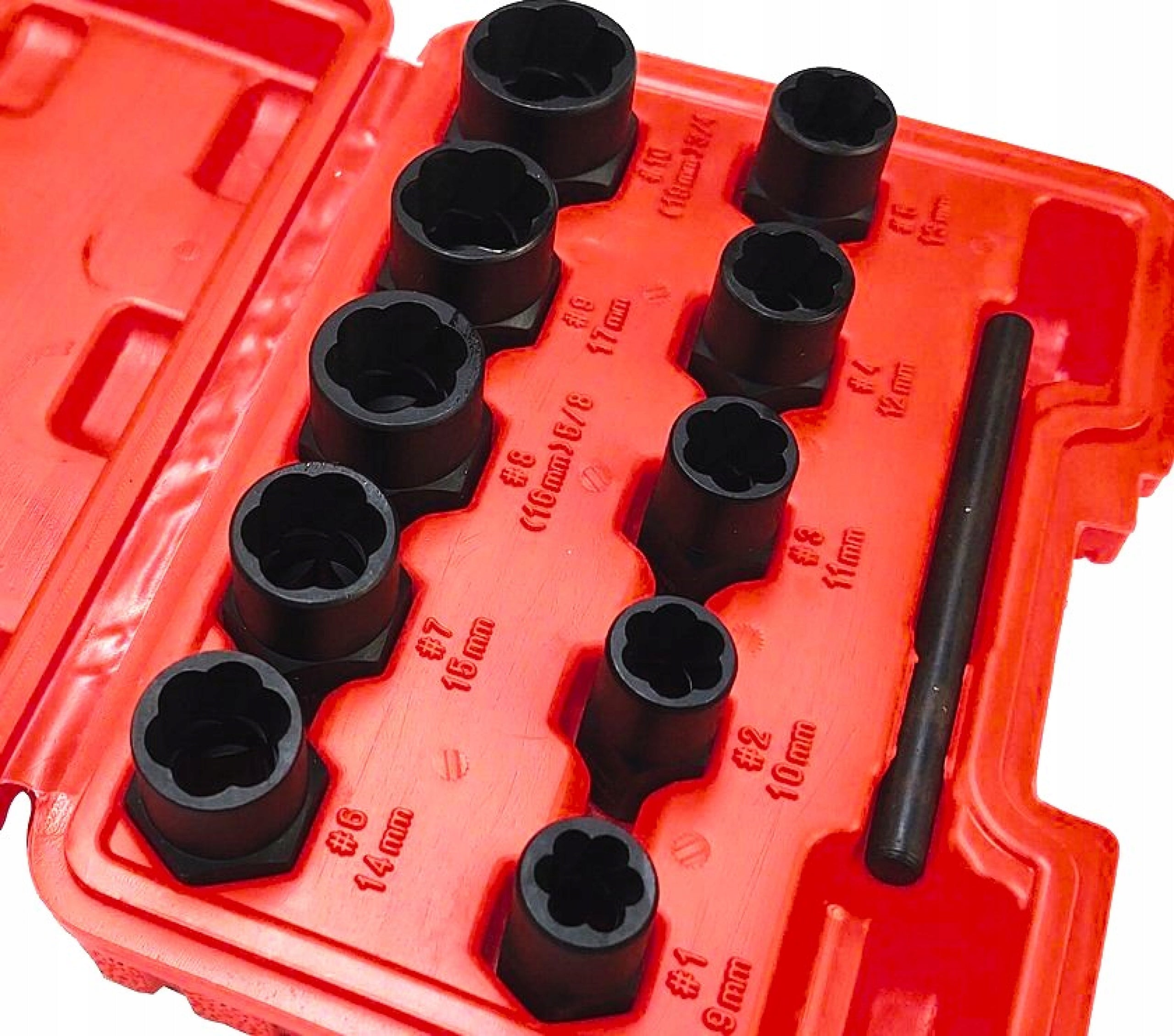 SET OF SOCKETS FOR MACHINED SCREWS 9, 10, 11, 12, 13, 14 ,15,16, 17, 19