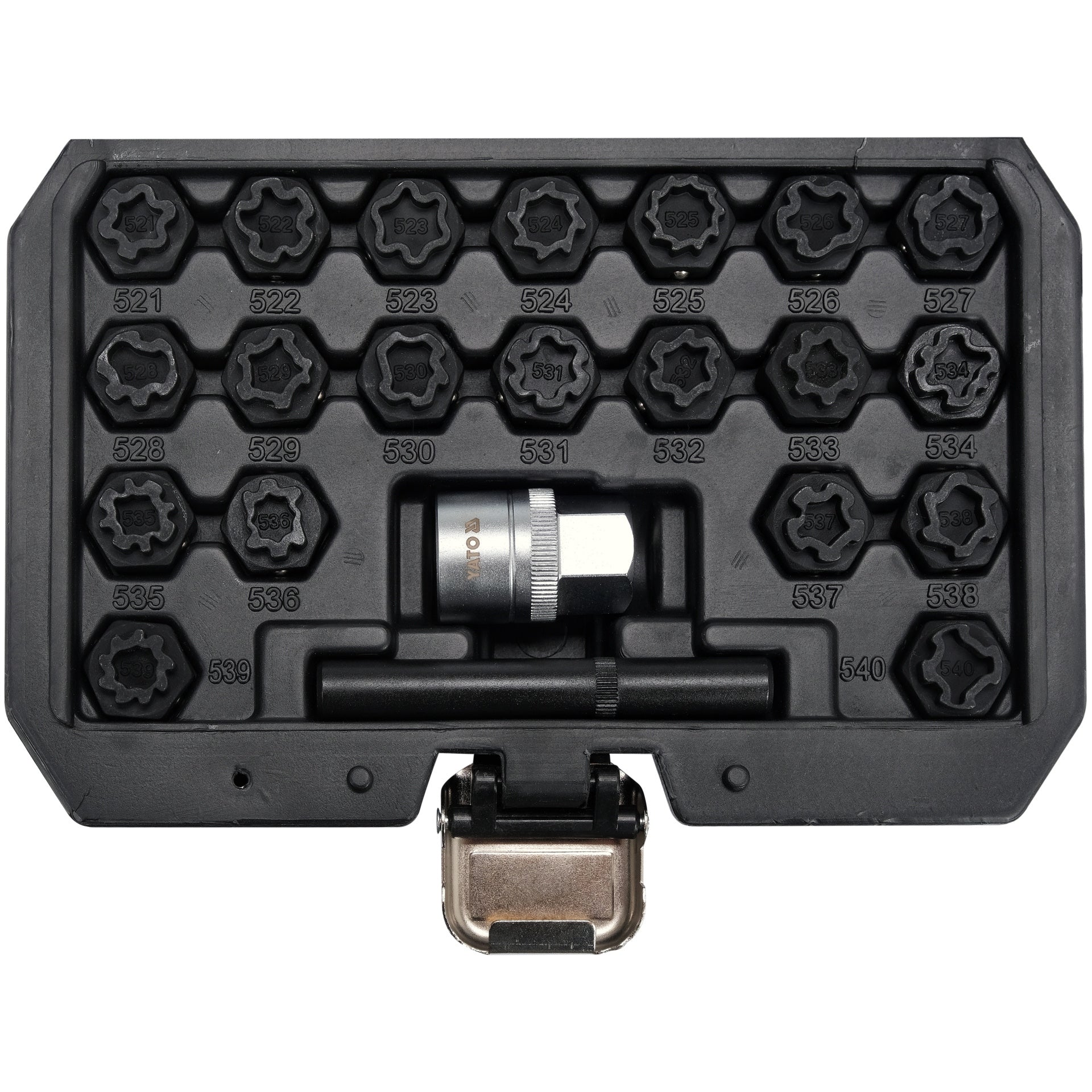 SET OF SOCKETS FOR VW, 22EL, CRMO, 12 – 7MM, 1/2 INCH YATO SCREWS
