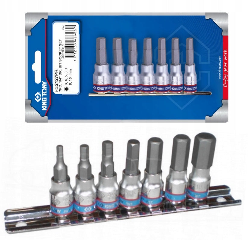 SET OF SOCKETS IMBUS H3-H10 KING TONY