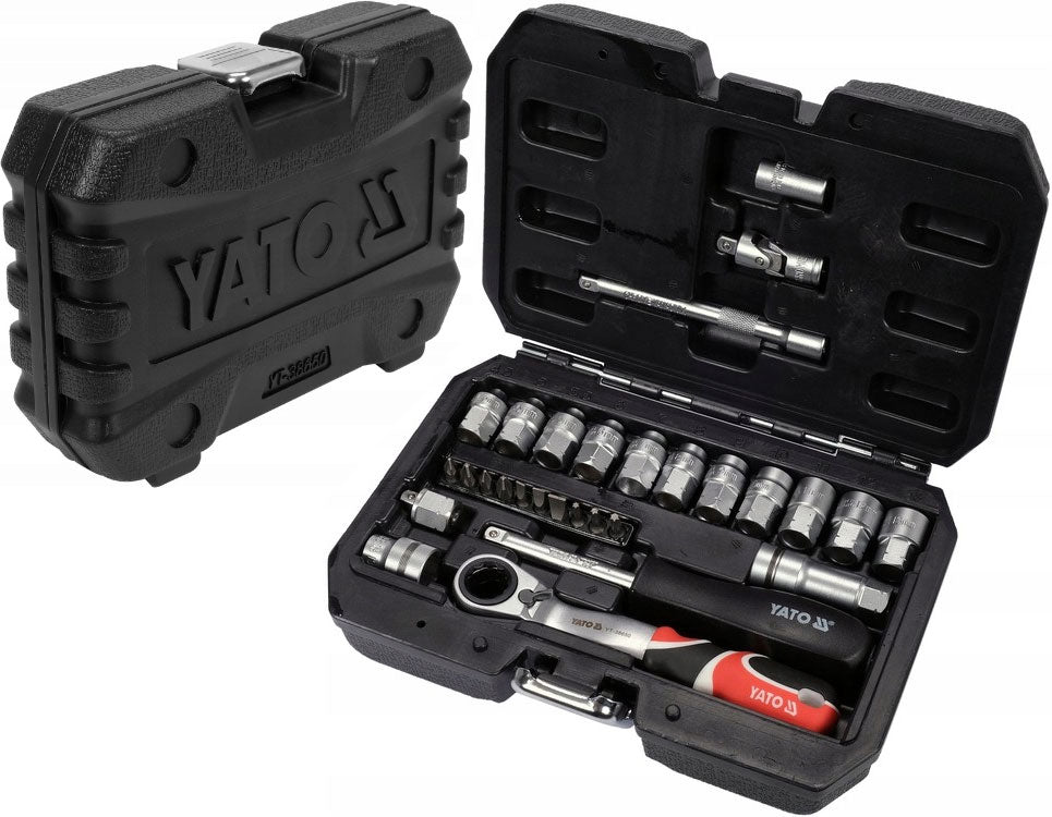SET OF SOCKETS SPLINE THROUGH 1/4'' 29el YATO