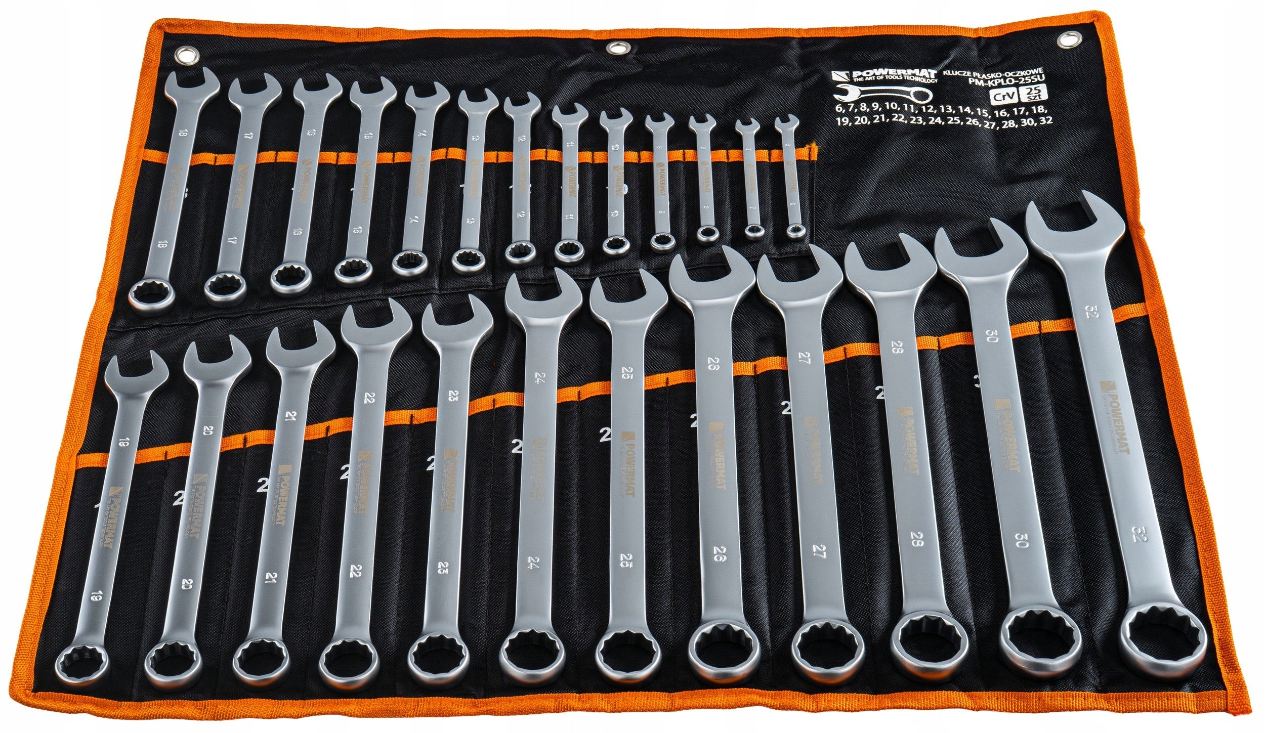 SET OF SPANNER WRENCHES 25 ELEMENTS 6-32MM CrV IN CASE FOR GARAGE Key type combination