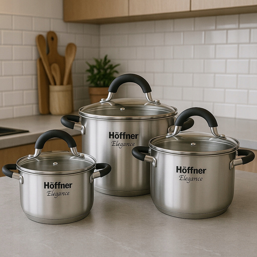 SET OF STAINLESS STEEL POTS INDUCTION GAS POTS PAN SAUCEPAN Manufacturer code HF_7865